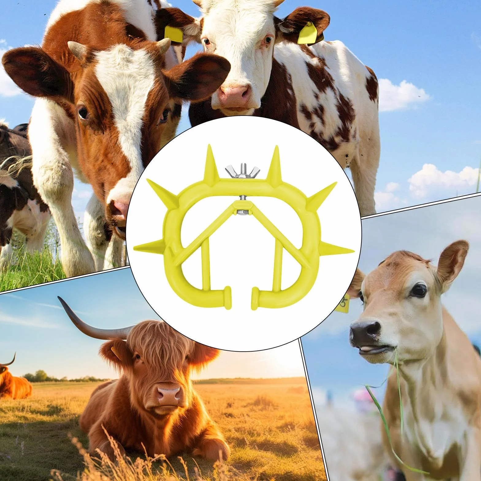 Anello al naso per lo svezzamento del vitello, svezzamento del vitello con di naso di mucca - 10 pezzi Anello per naso per bestiame Vitello Mucca Svezzatore per bestiame,Svezzamento per vitelli Quiet