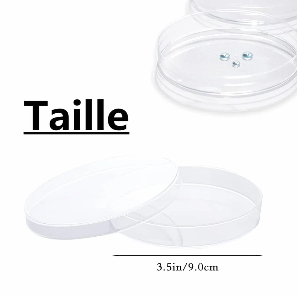 Latrat 20 pz Dishes Petri, Scatole Di Petri In Plastica Sterile, Scatola Sterile con Coperchi per Laboratorio Cellulare Cultura Tessuto, 90 mm