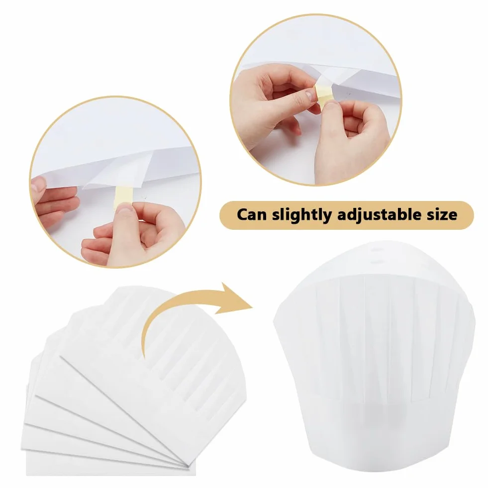 Cappelli da cuoco in tessuto non tessuto bianco 20x29 cm per cucina catering ristoranti
