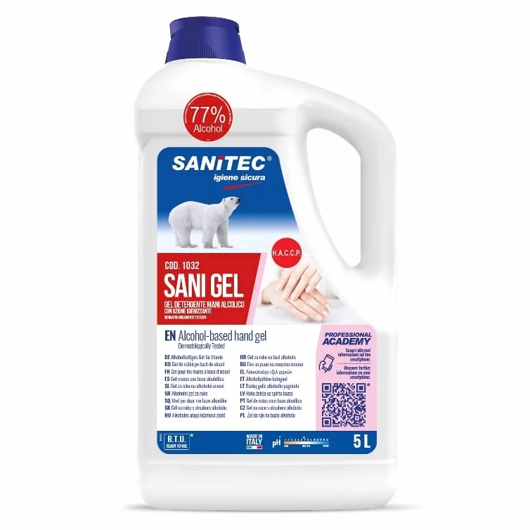 SANITEC SANIGEL 77% ALCOHOL X 5 LT GEL MANI