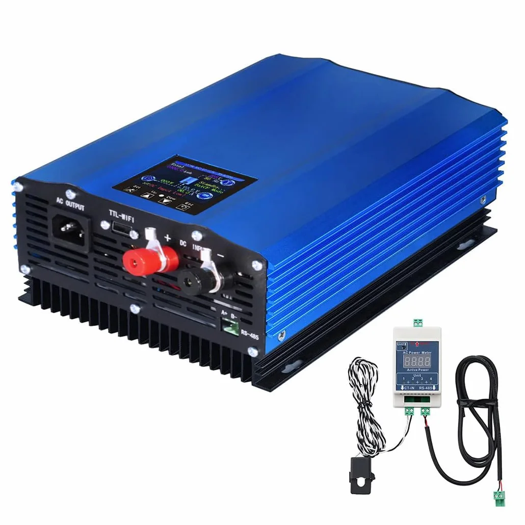 Aggiornamento: SOGTICPS 1200 W Mains Connected Inverter Power Limiter LCD DC55-90 V Solar Input AC230 V Pure Sine Output, funzione WiFi opzionale