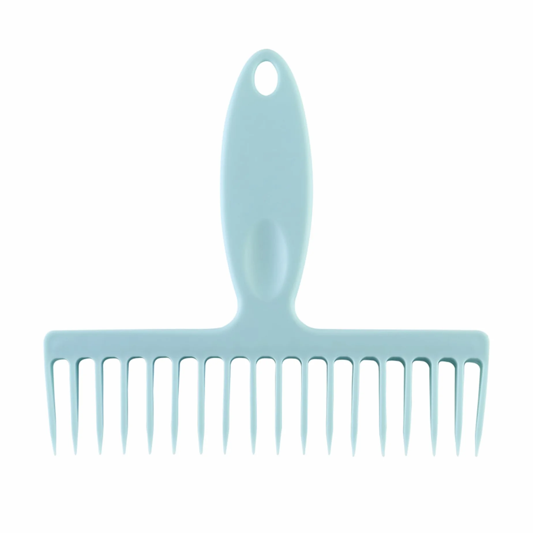 Pettine per depilazione per scopa, strumenti per la pulizia dei capelli per pulire la scopa con manico e foro per appendere gli scarichi del bagno della camera da letto, blu