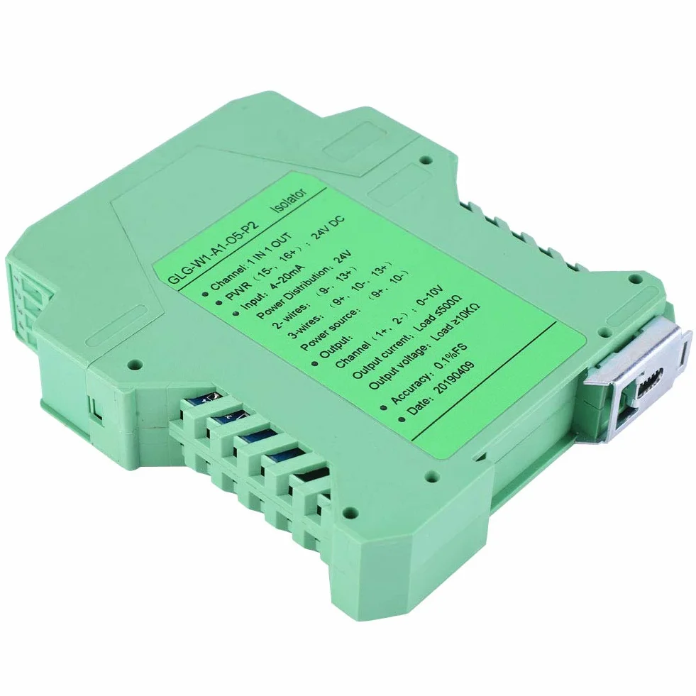 Akozon Trasmettitore isolatore di Segnale di Corrente PLC 4-20mA Rileva Il condizionatore di Segnale DC 24V(1 in 1 out, 4-20mA to 0-10V)