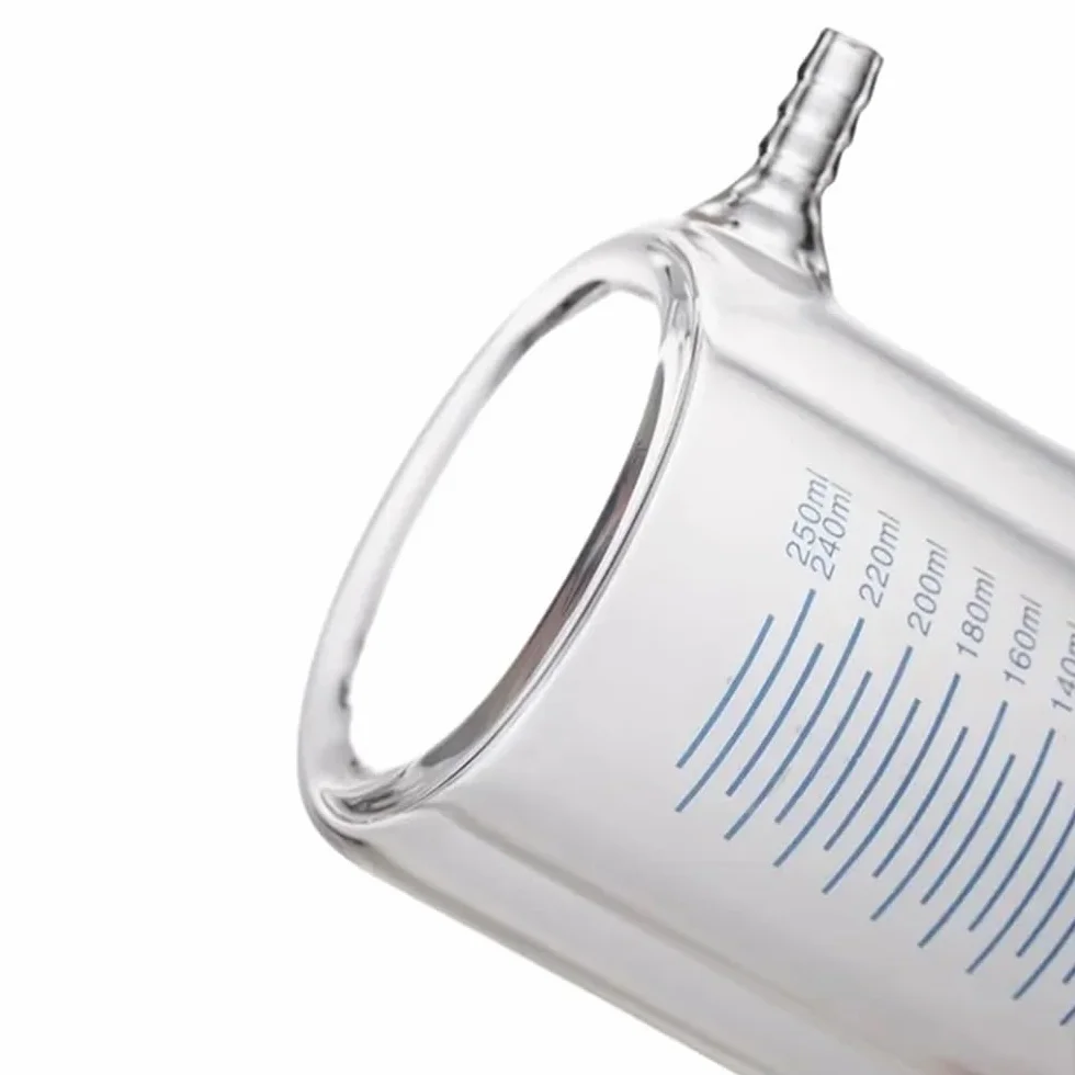 Becher da laboratorio incamiciato in vetro borosilicato doppio 300 ml