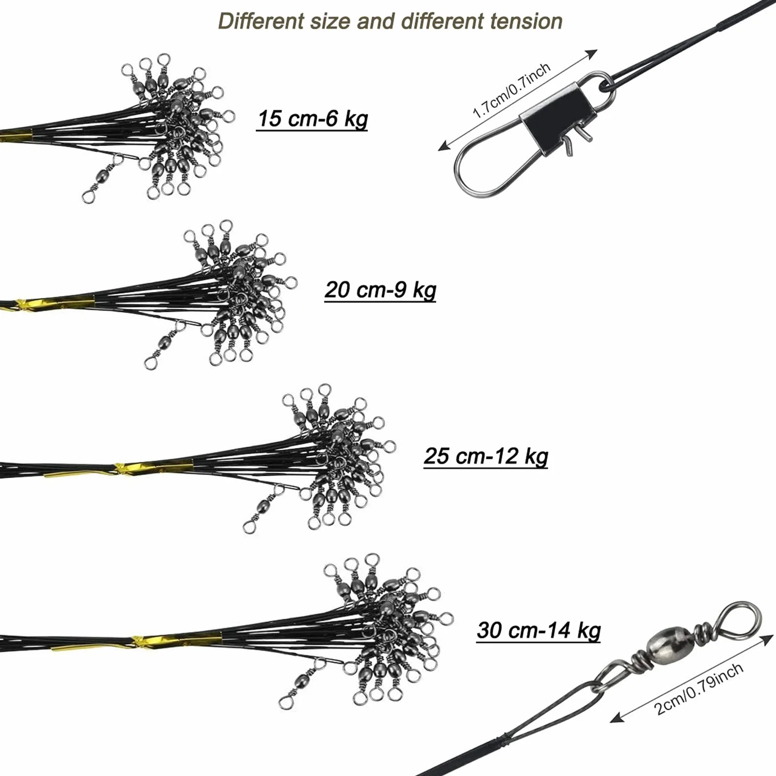 Terminali Acciaio Anti Morso Pesca 80 Pezzi