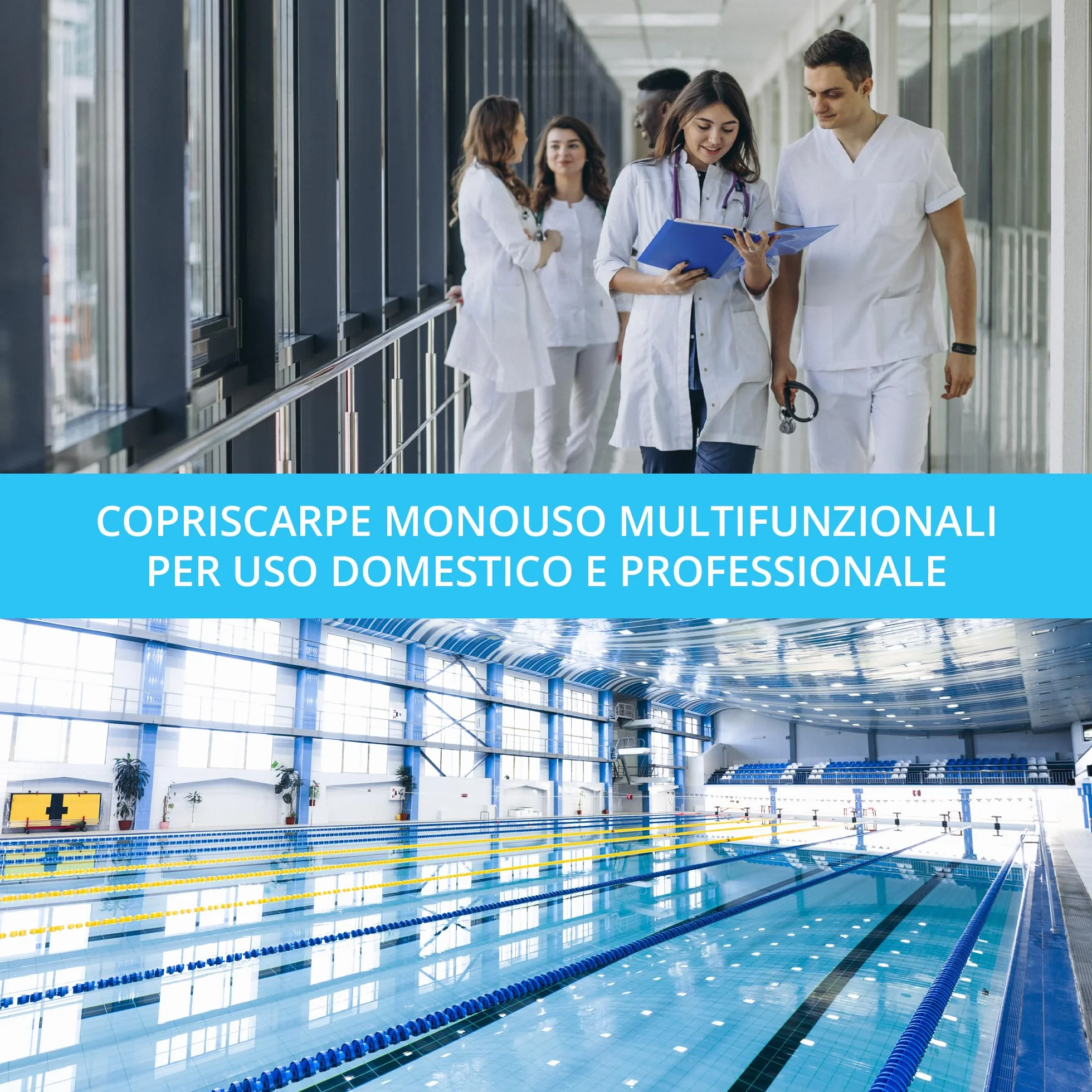 VIVObeauty 200 Copriscarpe Monouso CPE 3,5g Antiscivolo Impermeabili