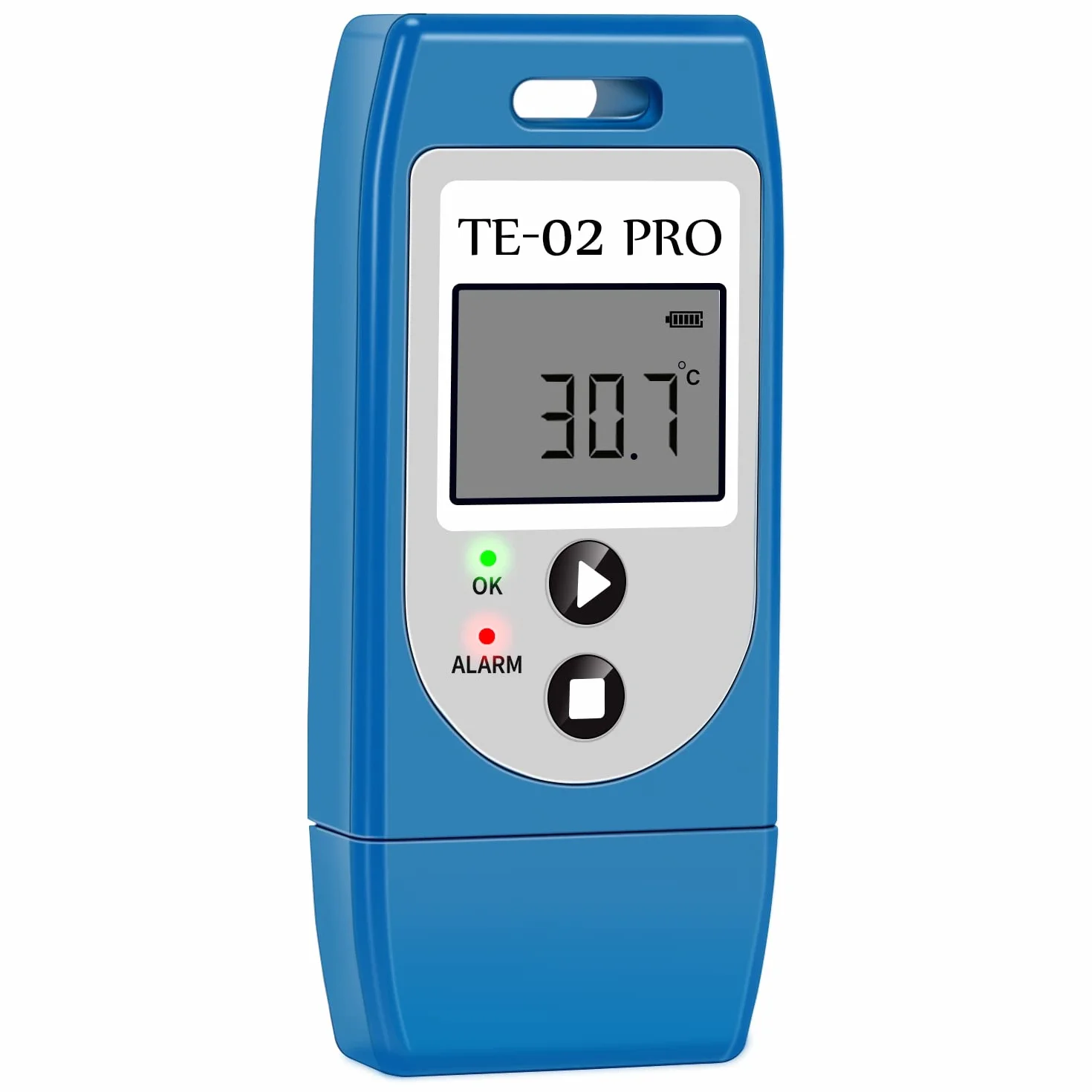 ThermElc TE-02Pro Registratore di Dati di Temperatura Riutilizzabile -30/+60°C LED MKT PDF CSV