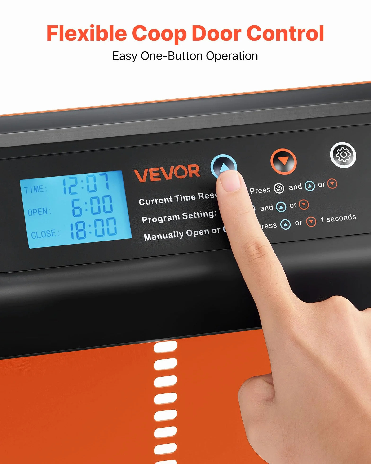 VEVOR Automatica Porta Pollaio Apriporta in Lega Alluminio Impermeabile Timer Antipizzicamento