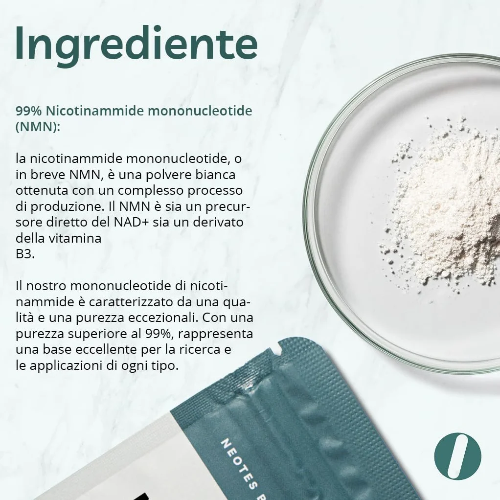 NMNeotes Polvere pura di NMN (Nicotinamide Mononucleotide) >99% senza additivi Materia prima testata in laboratorio Germania per uso di ricerca