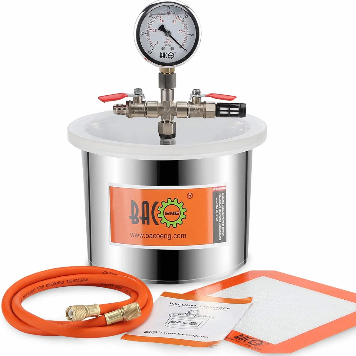 BACOENG 6.8 L Camera del vuoto in acciaio inox degassamento urethanes silicone epoxies