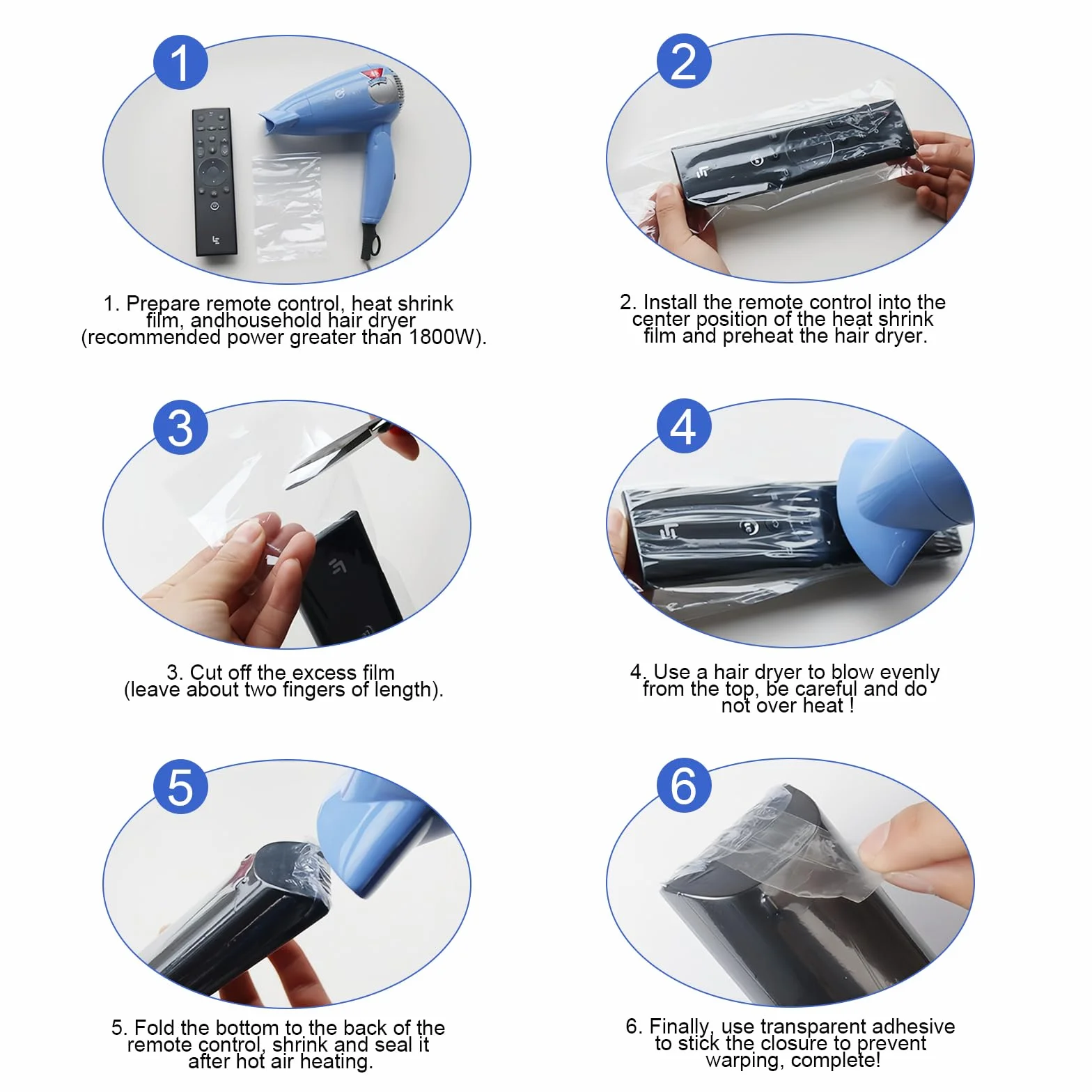 20pcs Film di Restringimento del Telecomando - Borsa Trasparente di Restringimento del Calore per Telecomando, Coperture di Protezione in PVC a Prova di Polvere e Impermeabile