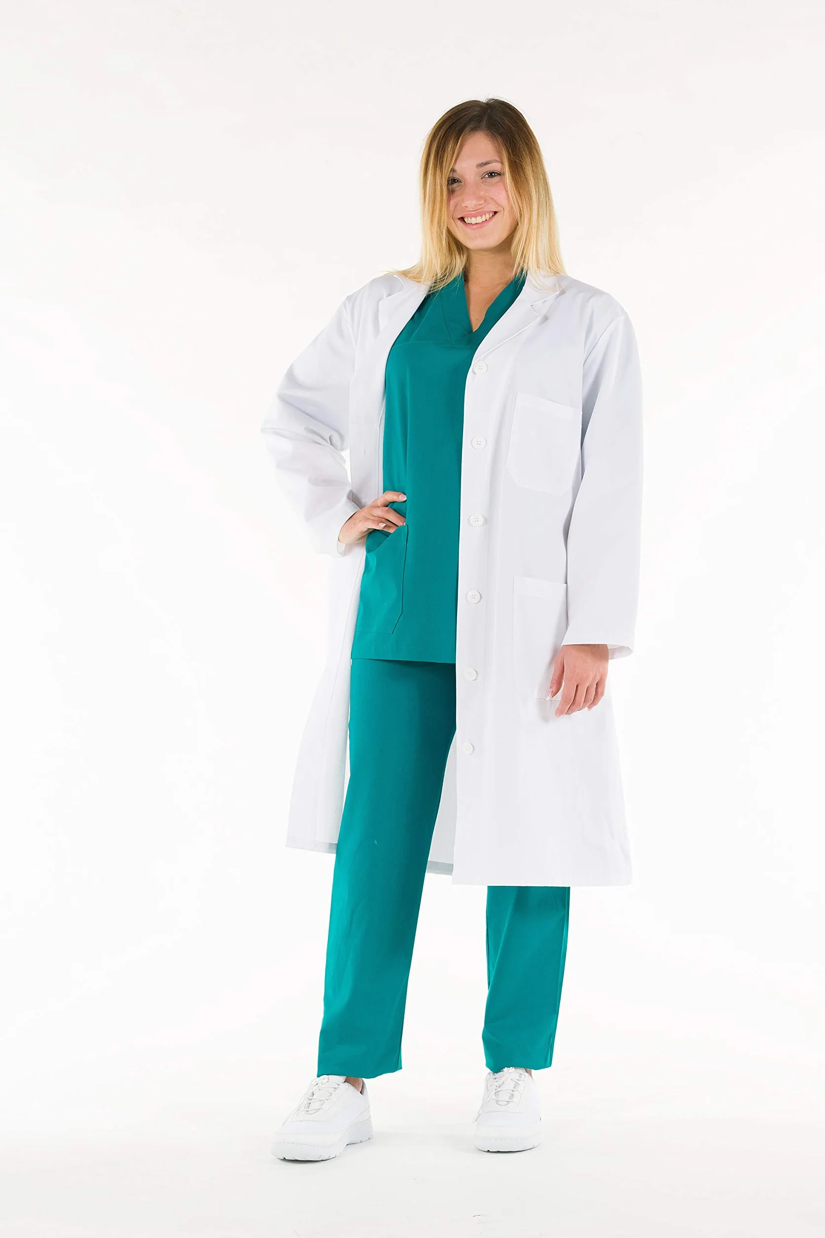 Gima Camice Bianco da Donna 100% Cotone Taglia EU 42 per Medici e Studenti