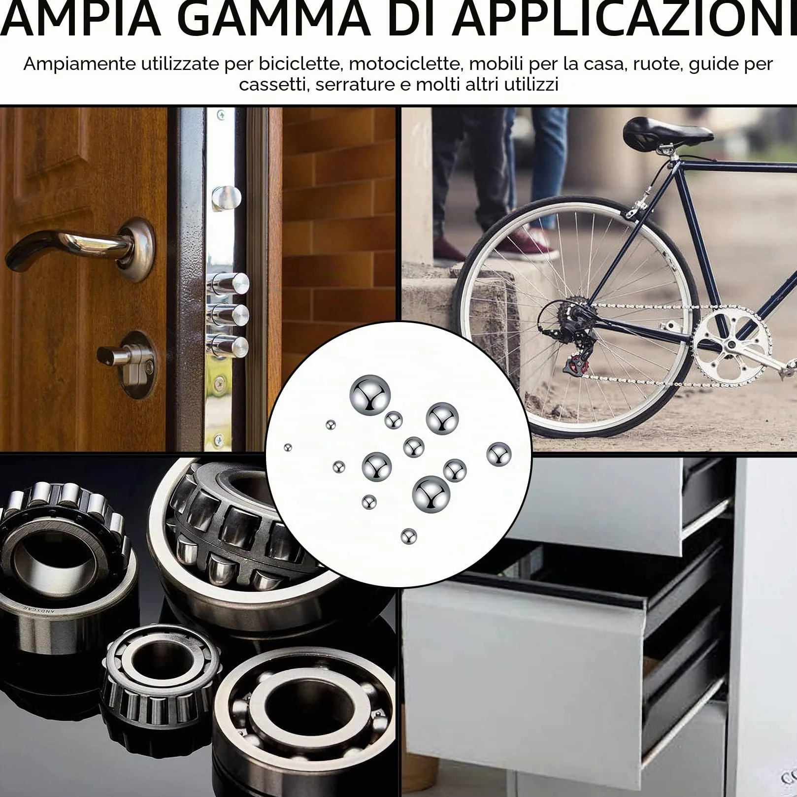 560 Pezzi Sfere Cuscinetti in Acciaio Inossidabile, Sfere Metalliche di Precisione per Cuscinetti, Ruota di Bicicletta - 2/2.5/3/3.5/4/4.5/5/5.5/6/7/8/9/10 mm
