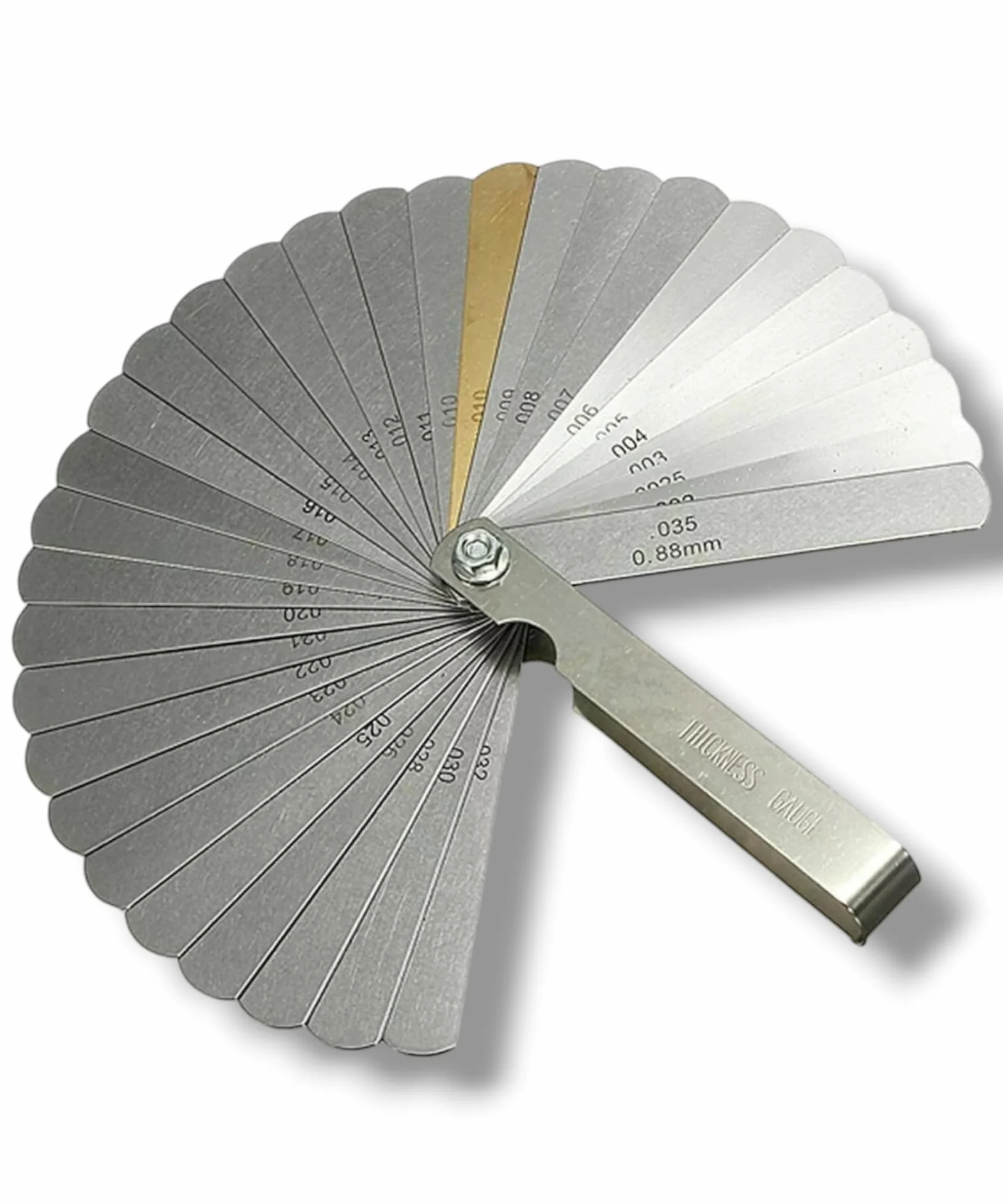 Spessimetro Valvole di Precisione 32 Lame Acciaio Inossidabile 0.04-0.88mm Strumento di Misura Metrici Imperiali