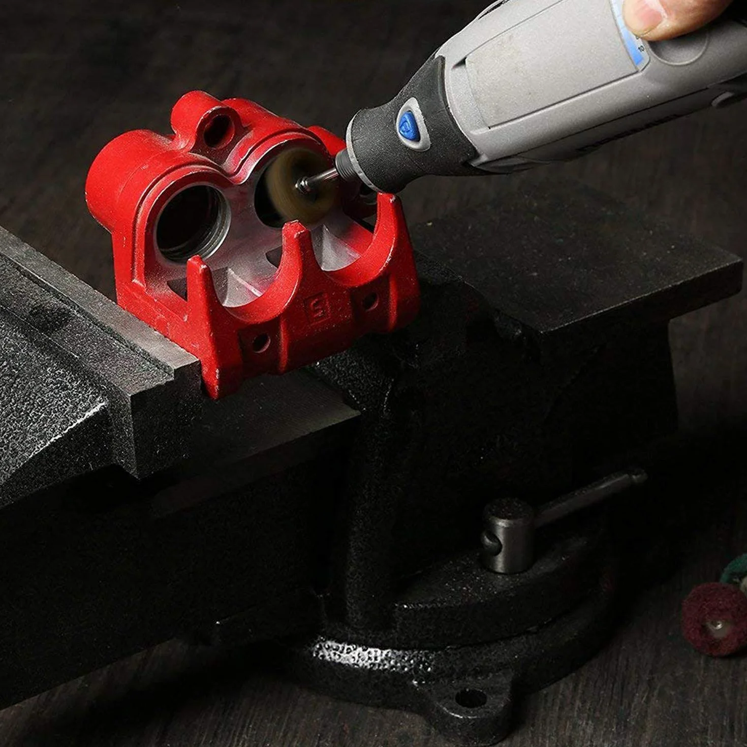 Set 40 ruote abrasive 25 mm lucidatura utensili rotanti Dremel gambo 3 mm