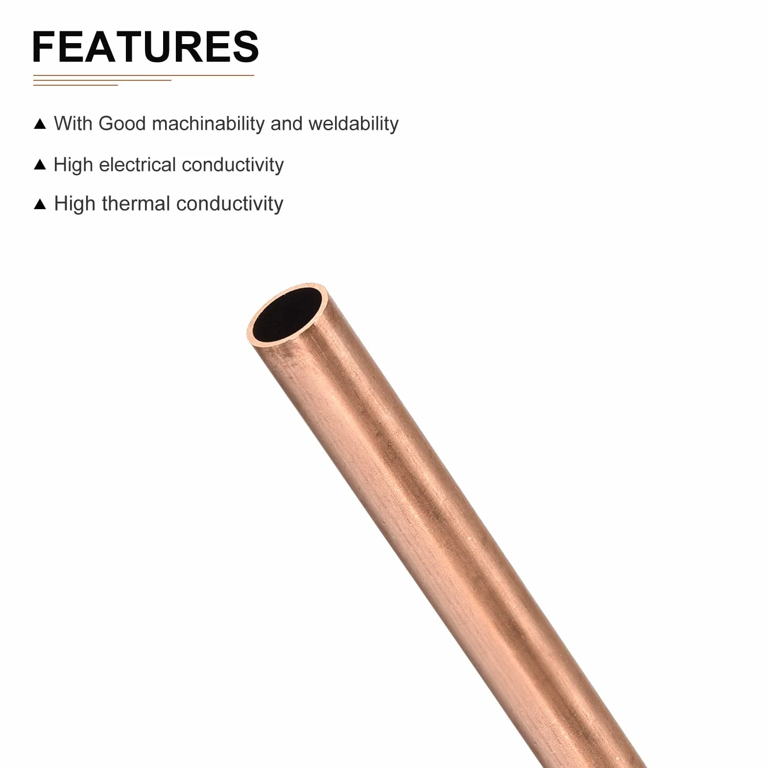 DTGN 8mm x 0.2mm x 300mm(ODxMuro TxL) Rame Tubo - 3pz - Buono per Macchinari Attrezzature Bricolage decorazionetivo Telaio - Rotondo Metallo Tubi
