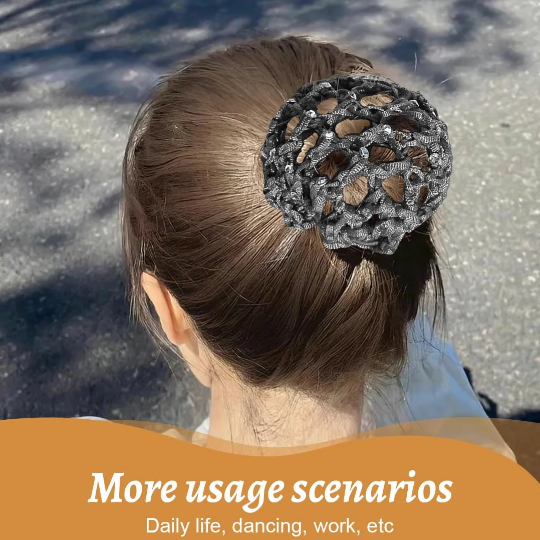 Retine per Capelli Chignon Elastiche Invisibili 4 Pezzi per Capelli Lunghi