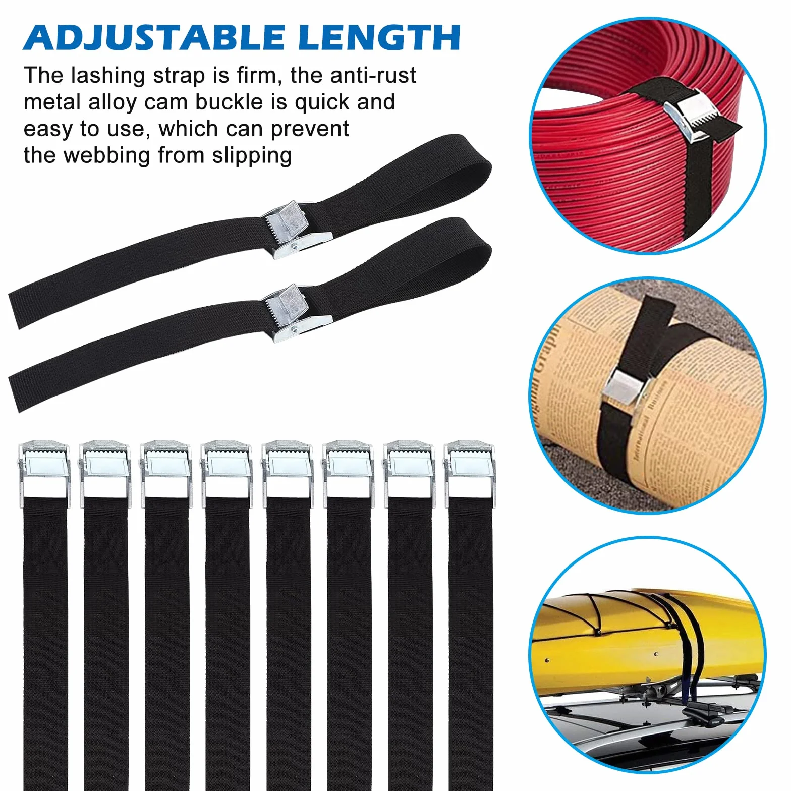 Cinghie Di Fissaggio: Cinghie Di Fissaggio Corte, 10 Pezzi 2.5 X 40cm Cinghie Di Fissaggio Con Cricchetto, Cinghia Di Fissaggio Con Fibbia in Metallo, Cinghie a Cricchetto Per Auto, Moto, Bicicletta