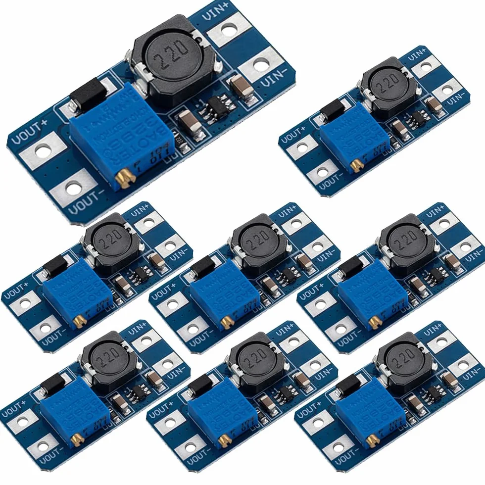 Gebildet 8 pezzi Convertitore di Potenza Step-up DC-DC 2A Modulo Regolatore di Tensione Step-up Regolabile da 2-24V a 5-28V Uscita