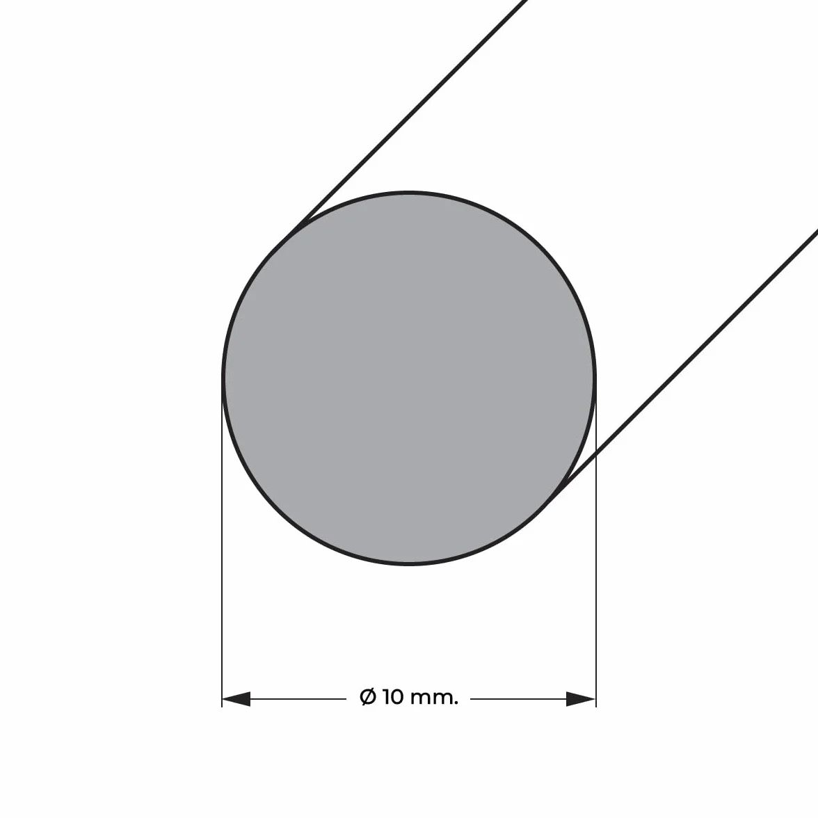 Pręt okrągły ze stali nierdzewnej AISI 304 satynowany Ø 10 mm 2000 mm