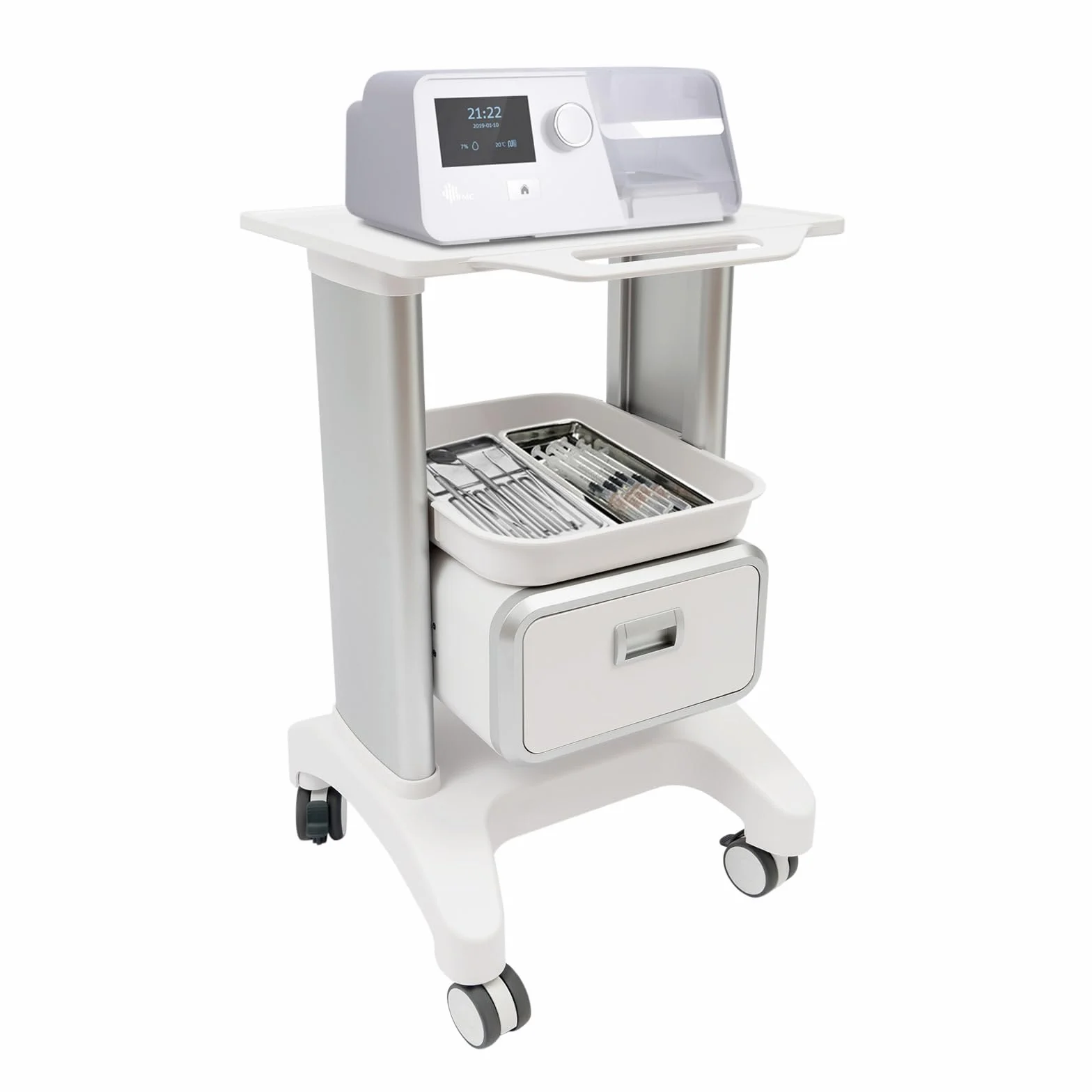 Carrello medico con cassetti, carrello da laboratorio, 100 kg, con 4 ruote universali a basso rumore, carrello per laboratorio, ospedale, salone