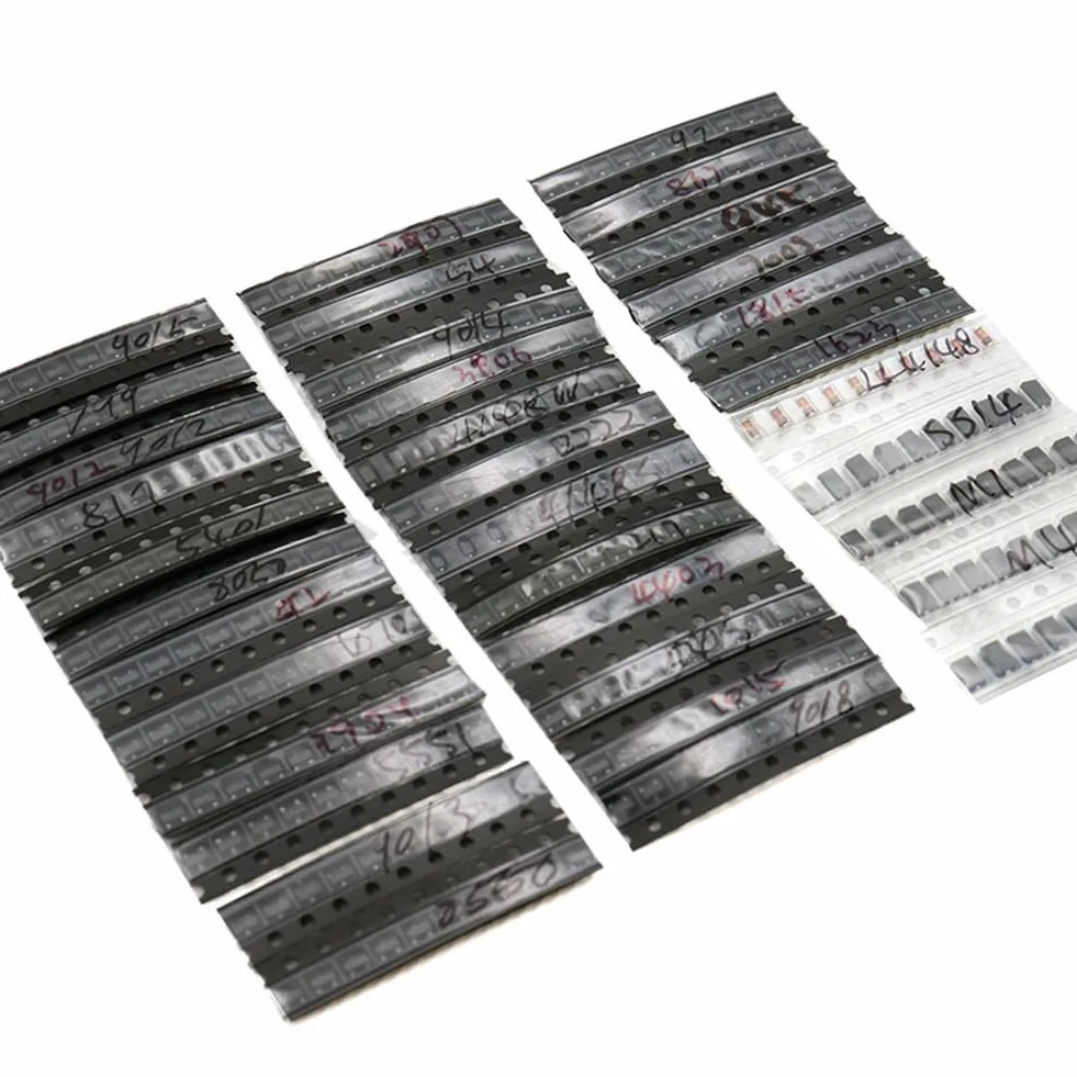 Kit di 350 transistor e diodi per SMD con 35 valori assortiti per l'uso in vari sistemi elettronici e riparazioni