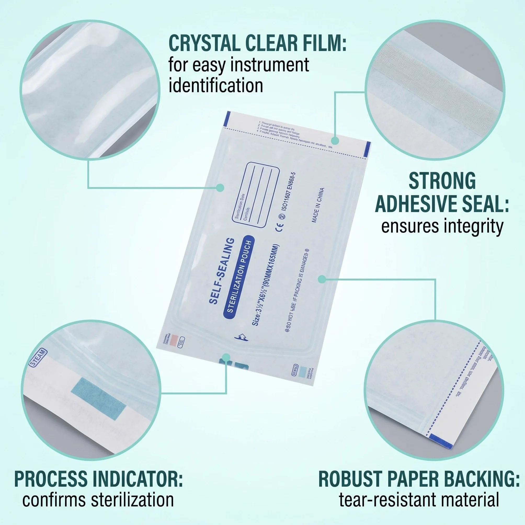 150 Pezzi Sacchetto Di Sterilizzazione, Buste Autosigillanti per Sterilizzazione, Buste Per Sterilizzazione, Per Strumenti Di Pulizia