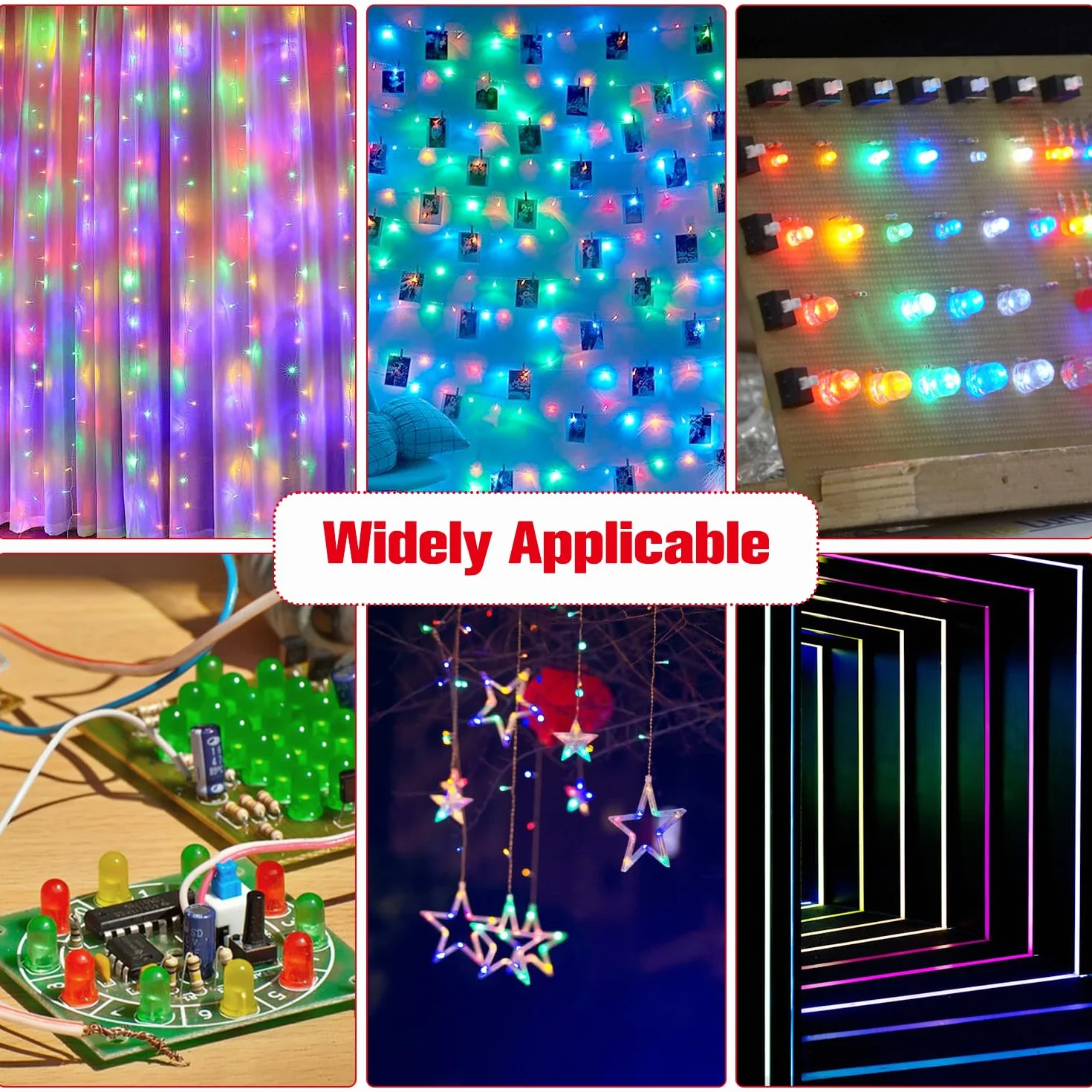 YIXISI 100 Pezzi 5mm LED Diodo Emettitore di Luce Blu, Testa Rotonda 2 Pin