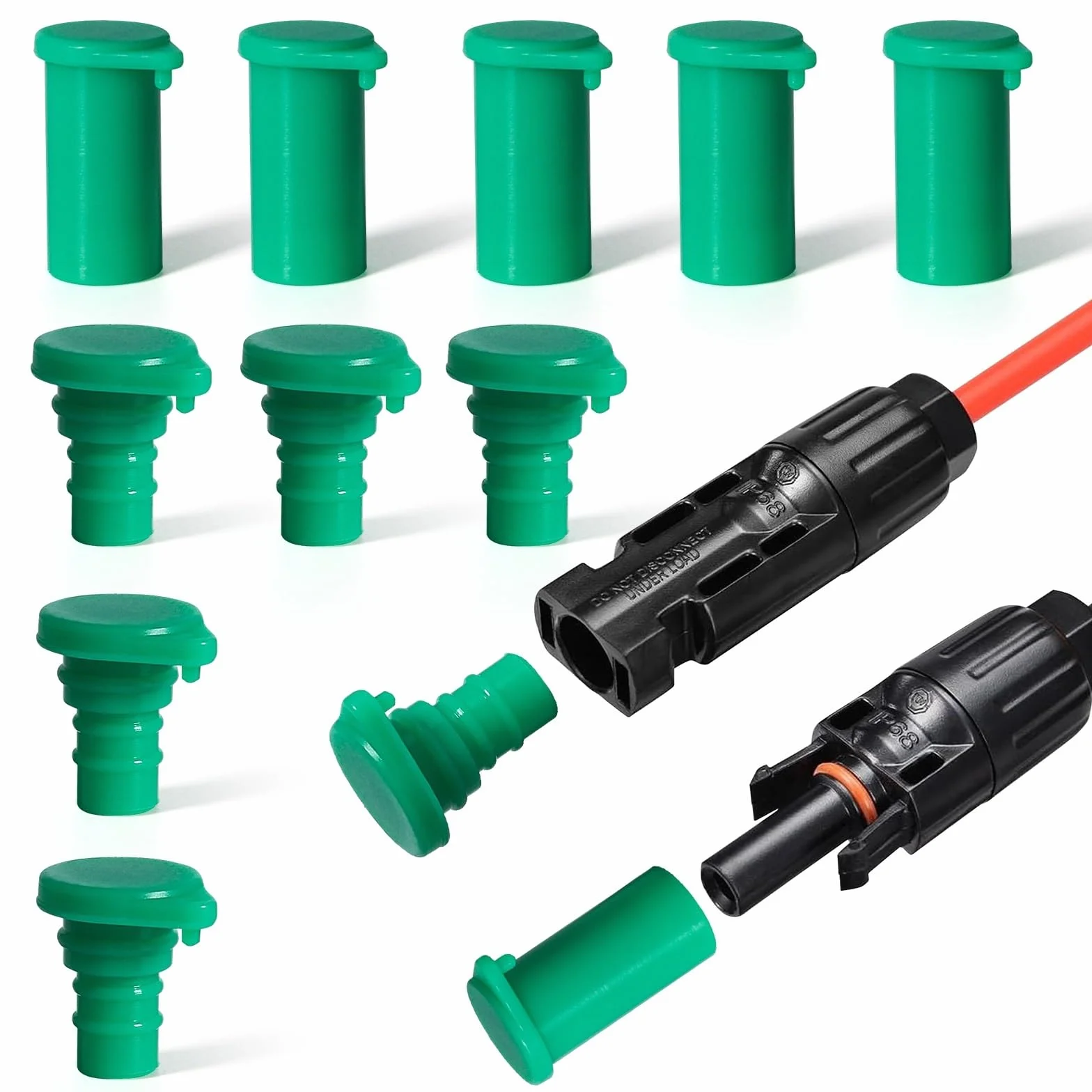 Jadeshay Cappucci per Connettori Solari,10 Paia Cappuccio Maschio e Femmina per Terminale del Cavo Pannello Solare e Inverter,Impermeabile e Resistenti alla Polvere Accessori per Pannello Solari