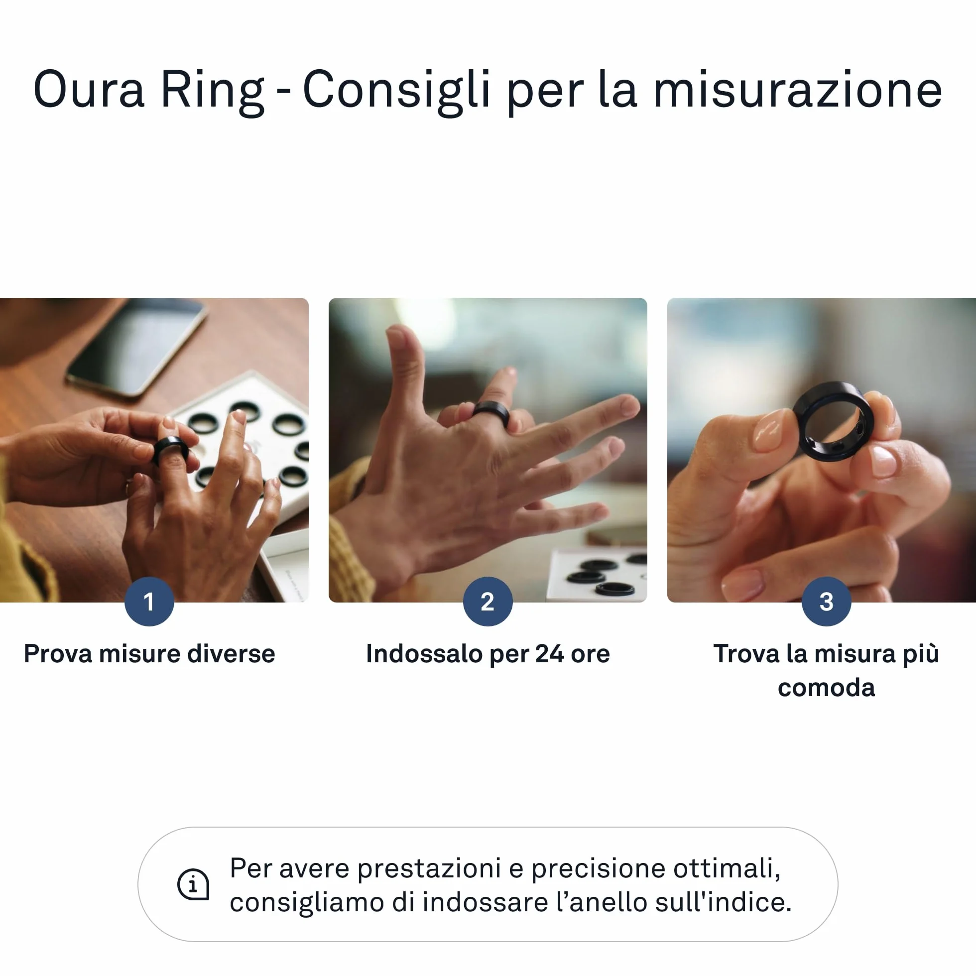 Oura Ring Gen3 Kit di misurazione | Misurazione precisa per comfort e accuratezza massimi - Compatibile con ogni tipo di dito