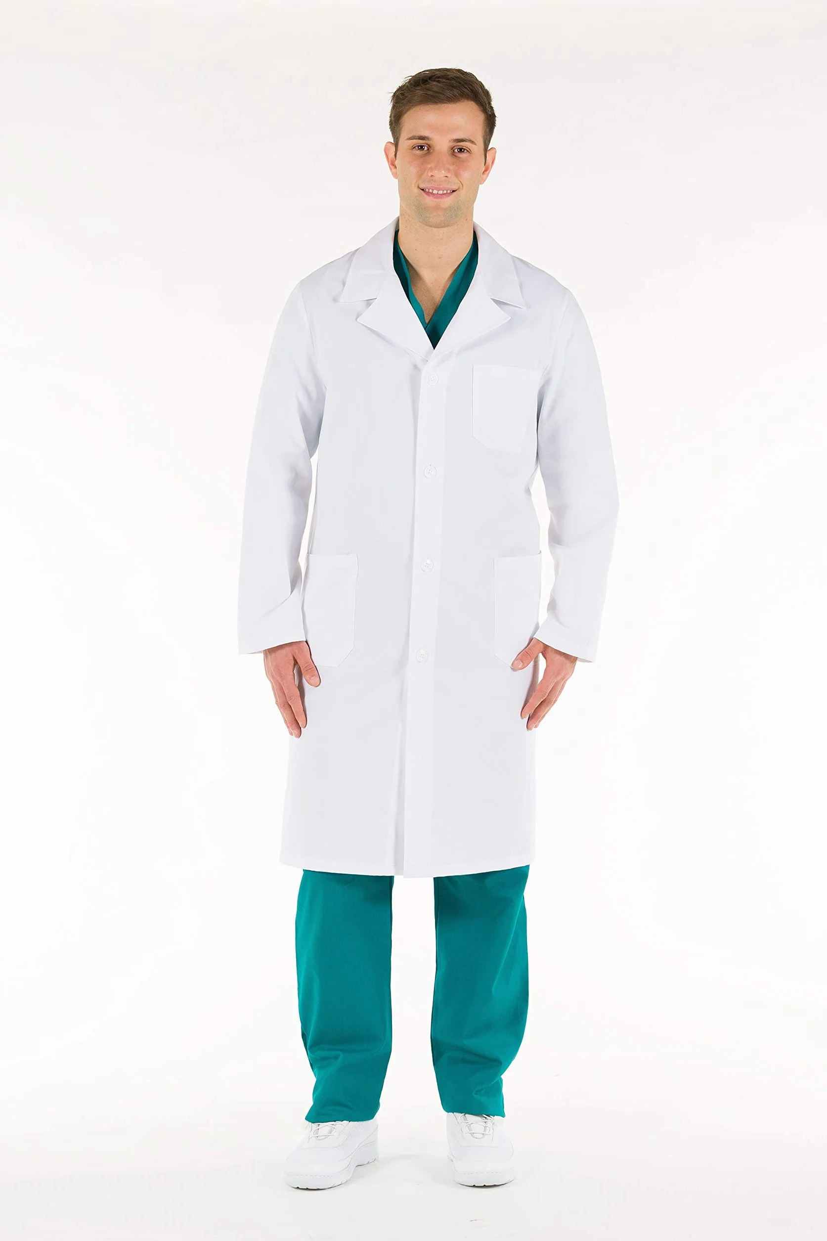 Gima Camice Bianco da Uomo 100% Cotone Taglia EU 50 per Medici e Studenti
