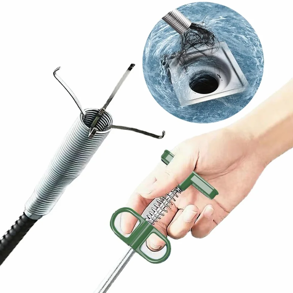 Tappo di scarico, strumento di rimozione dell'intasamento dello scarico per fogne, cucina, bagno, doccia, bagno, bagno, toilette, rimozione dell'intasamento, pinza flessibile (3 metri)