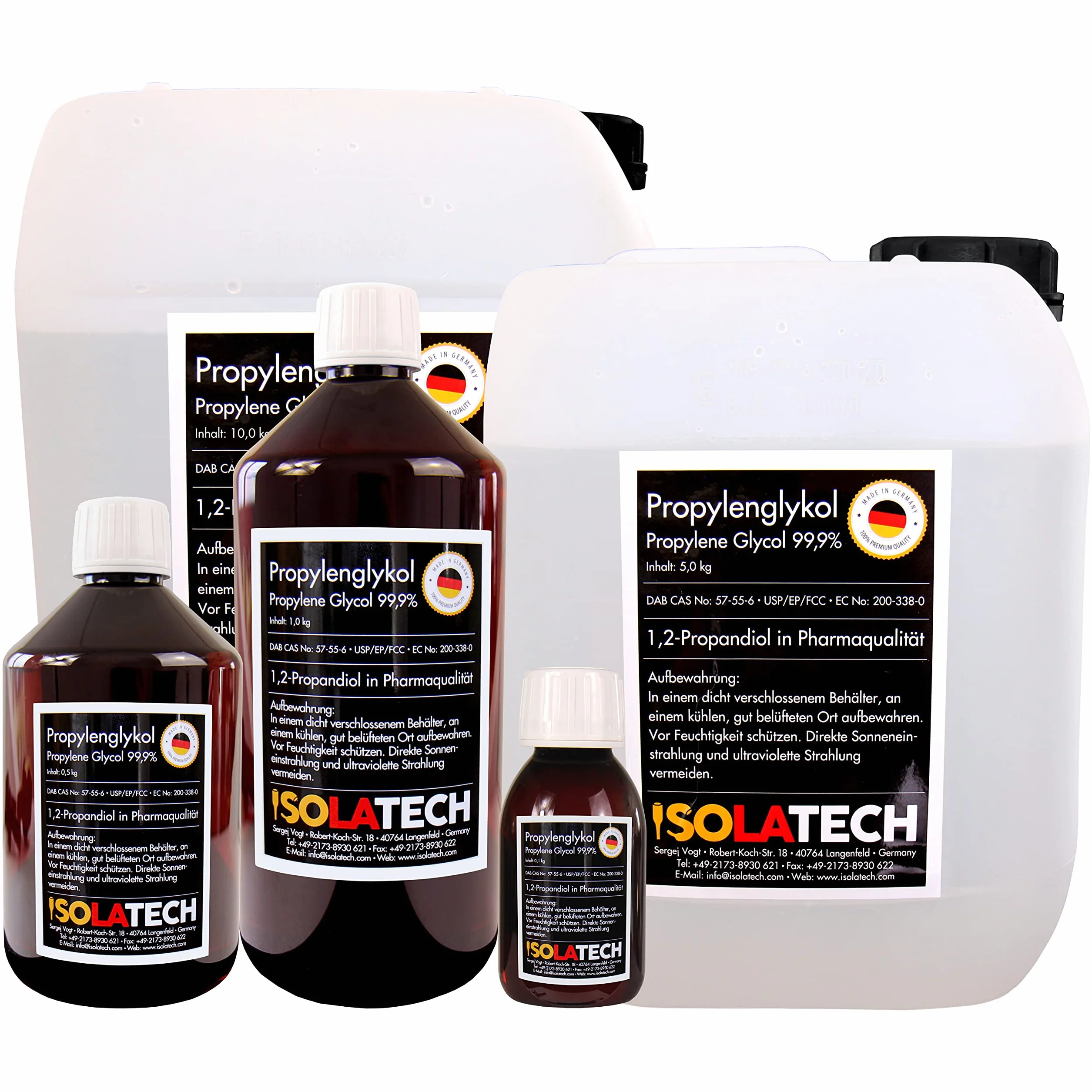 Isolatech Glicole Propilenico 0,25L 99,9% Grado Farmaceutico 1,2 Propandiolo