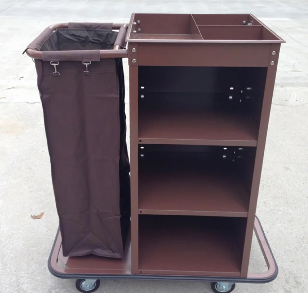 Carrello per Hotel Multifunzionale Industriale con Serratura, Carrello per Pulizie Tradizionali Commerciali per camere, Servizio di Pulizia.,A