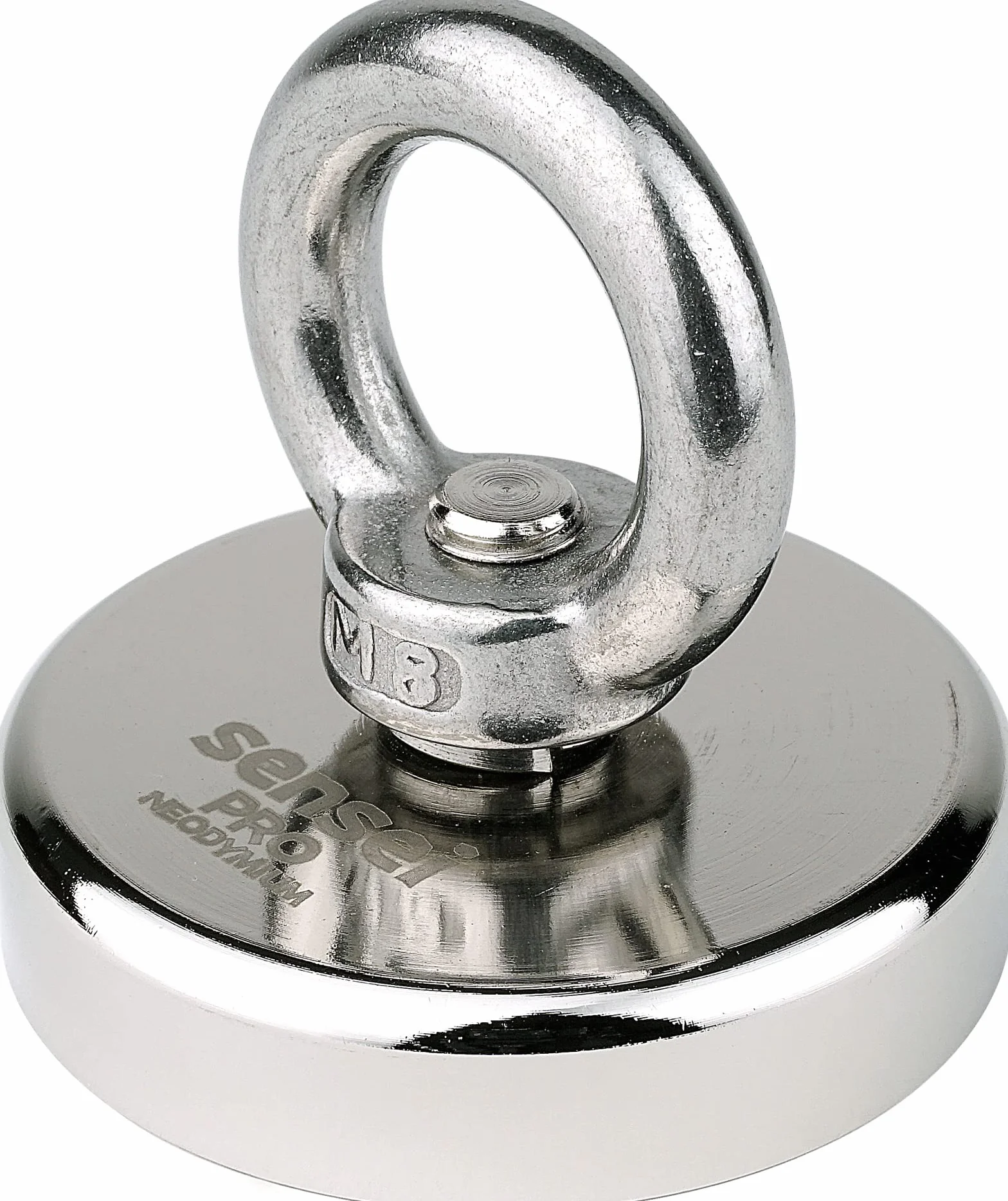 SENSEI® Magnete al Neodimio Potente – 110 kg di Forza, Ø 50 mm – Super Forte Calamita con Dado ad Occhiello da Pesca Magnetica, Uso Industriale, Casa, Officina e Sollevamento