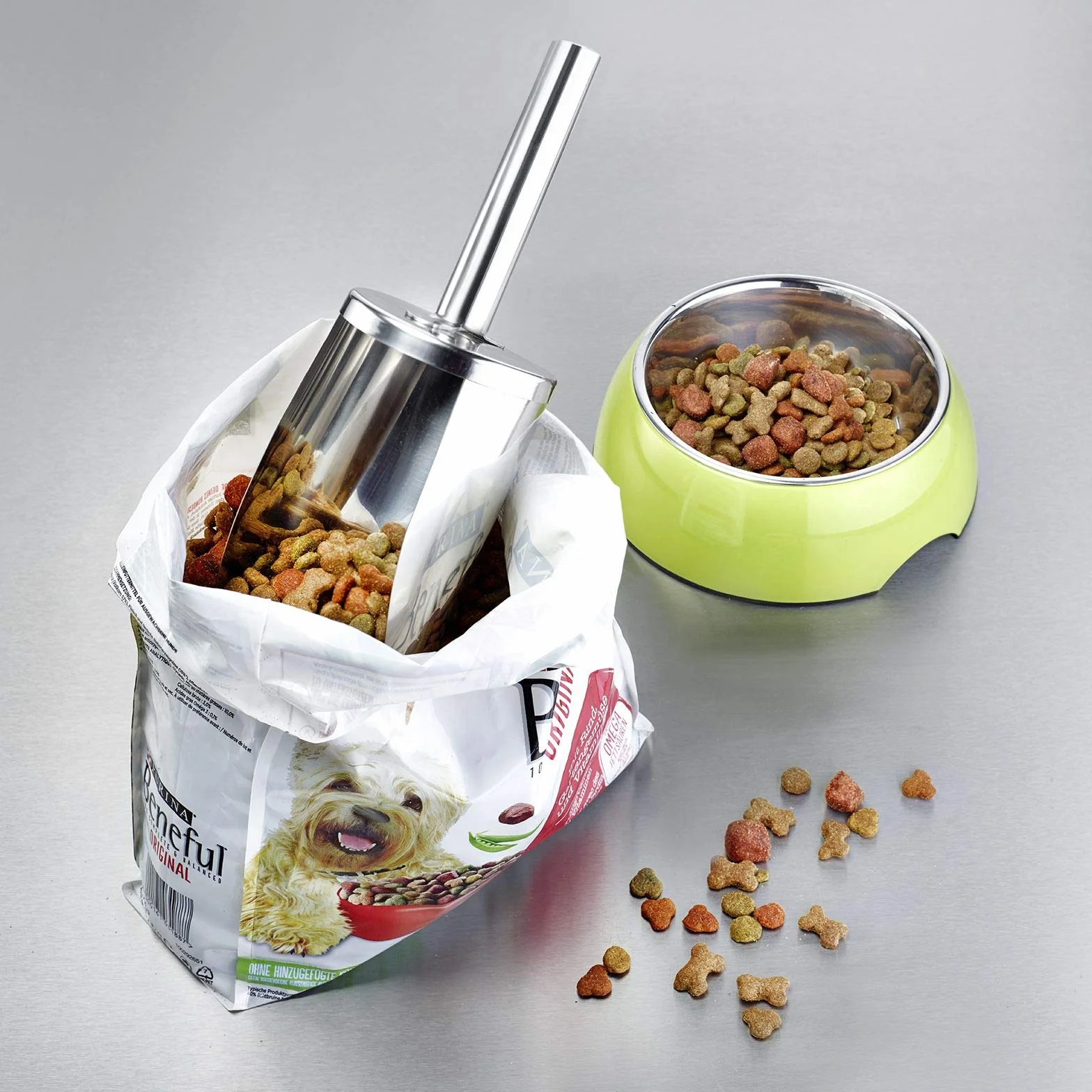 Westmark Paletta per pesare/riempire, Capacità: 600 ml (ca. 700 g di farina), Rotondo, Acciaio inox, Argento, 91142270