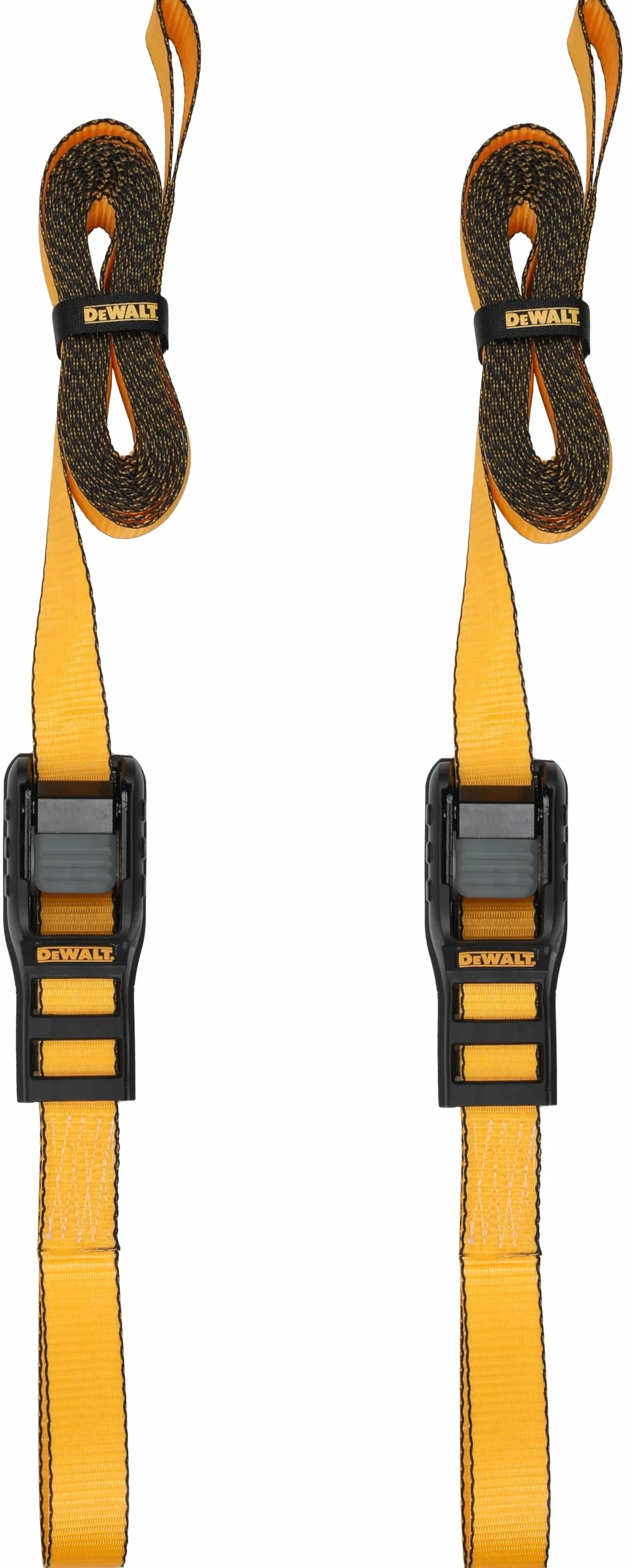 DEWALT DXBC90046 - Cinghie di ancoraggio di alta qualità, 3,2 x 3,2 cm, carico di lavoro sicuro 303,9 kg, resistenza alla rottura 0,9 kg, confezione da 2