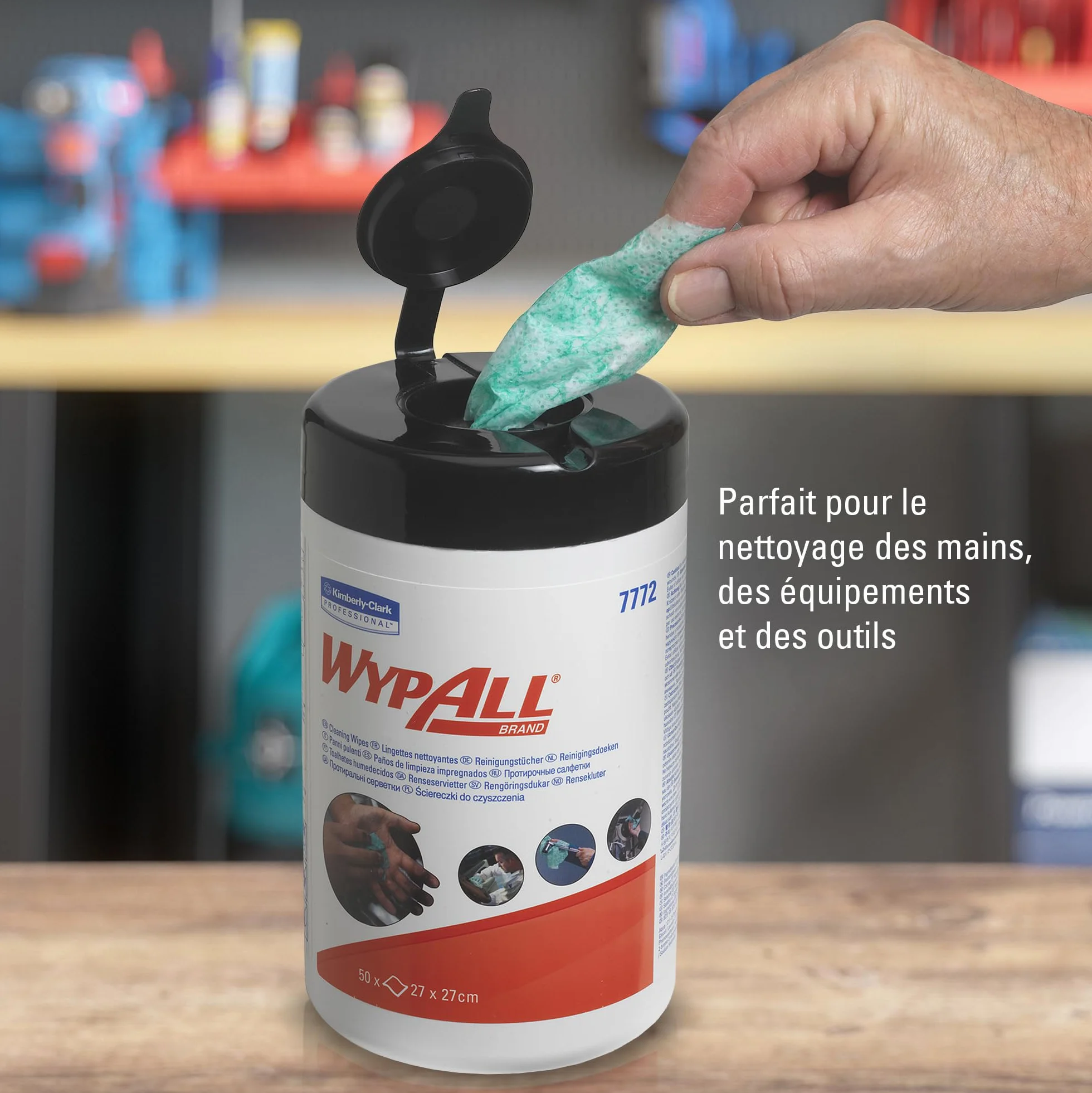 WypAll 7772 panni per la pulizia industriale 1 strato pre-impregnati 6x50 salviette (300)