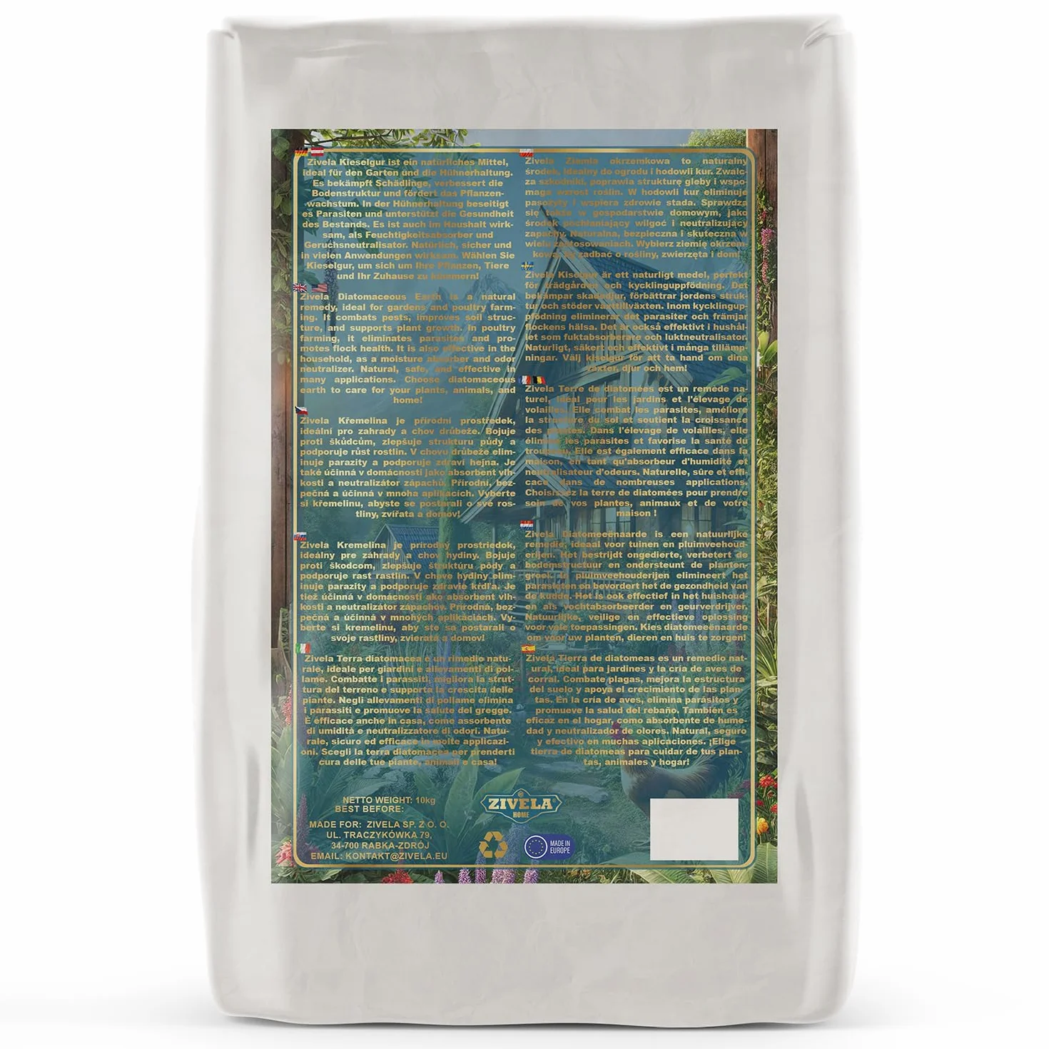 Diatomite per polli 10 kg 100% naturale fine orticoltura zootecniche antiparassitario