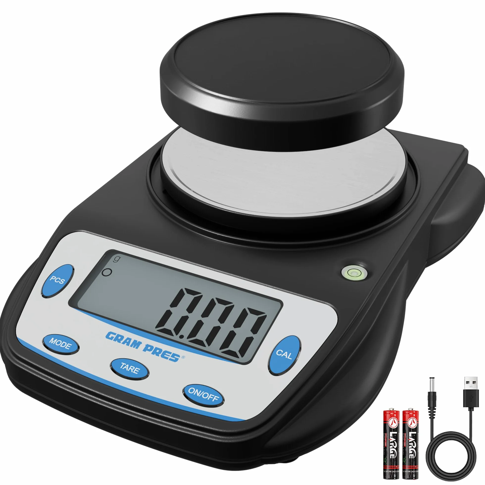 GRAM PRES Bilancia digitale da laboratorio 600 g x 0,01 g, precisione elettronica di precisione, bilancia analitica, bilancia scientifica, per gioielli, polveri, monete, ecc.