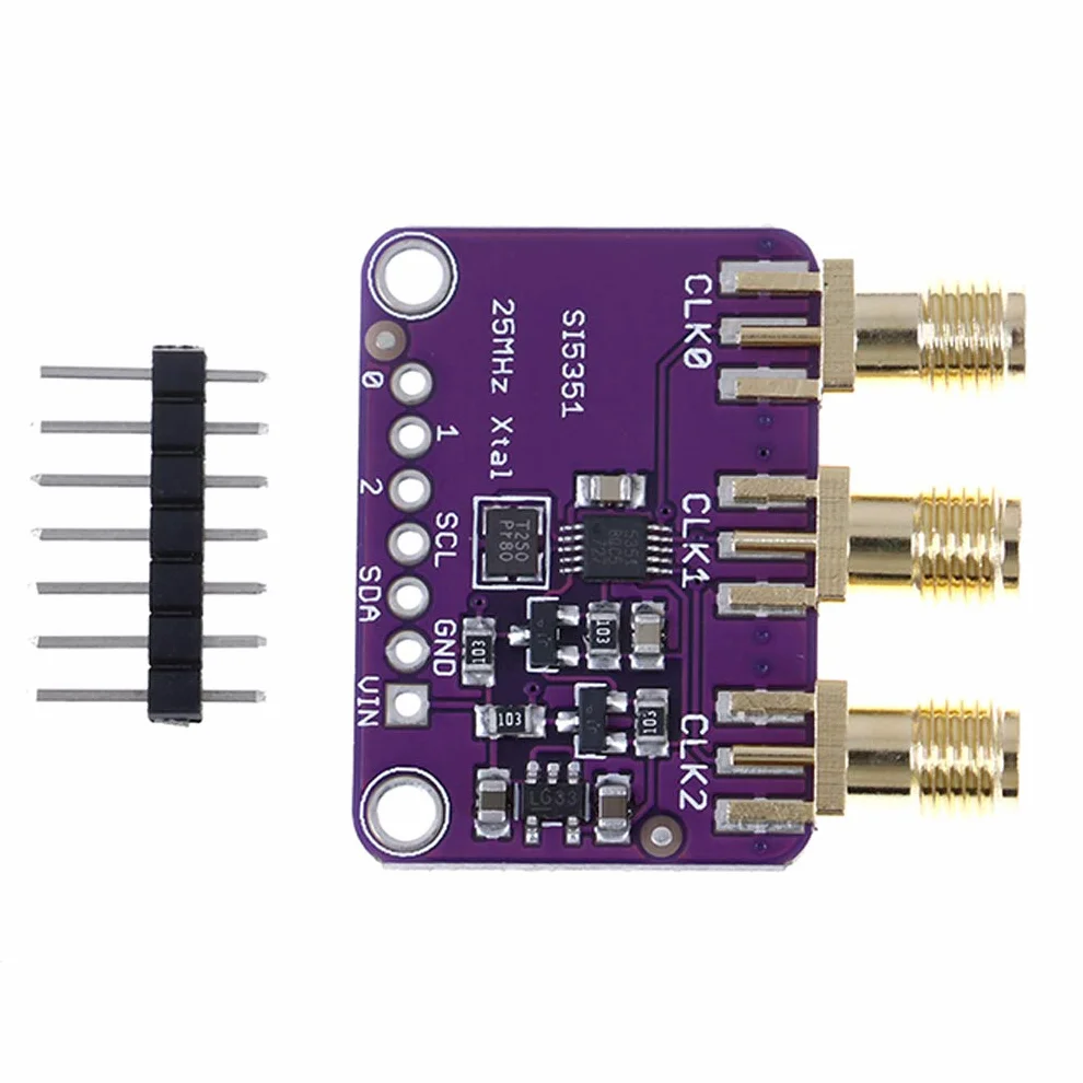 Hailege Si5351A I2C 25MHZ I2C Generatore di segnale ad alta frequenza Scheda di breakout Generatore di frequenza a onda quadra Generatore di segnale 8KHz a 160MHz 3-5VDC per