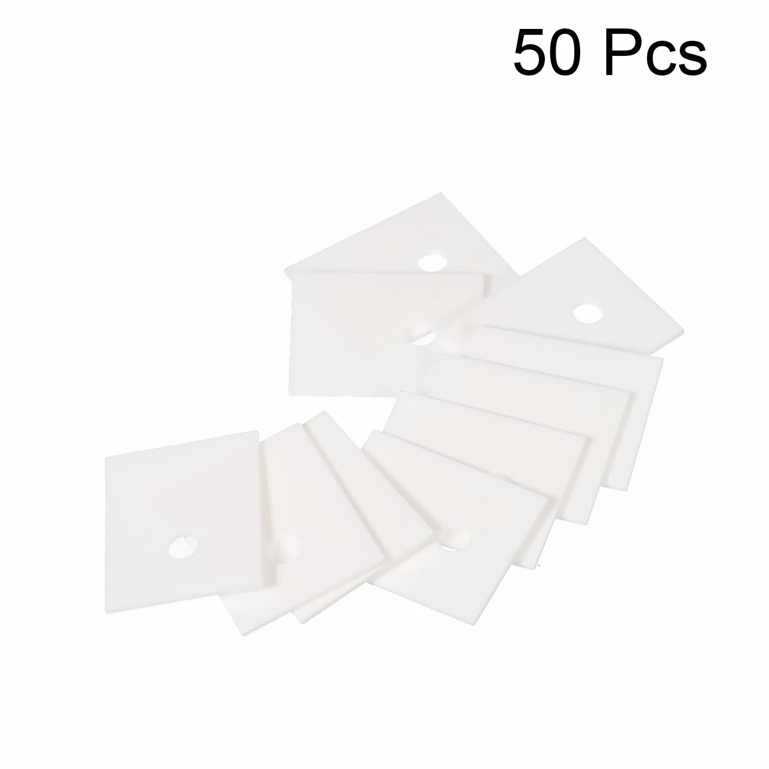 PATIKIL Allumina Ceramica Lastra Raffreddamento Imbottitura Isolante 50pz 7mm Foro Alta Durezza per MOS Transistor 25x20x1mm
