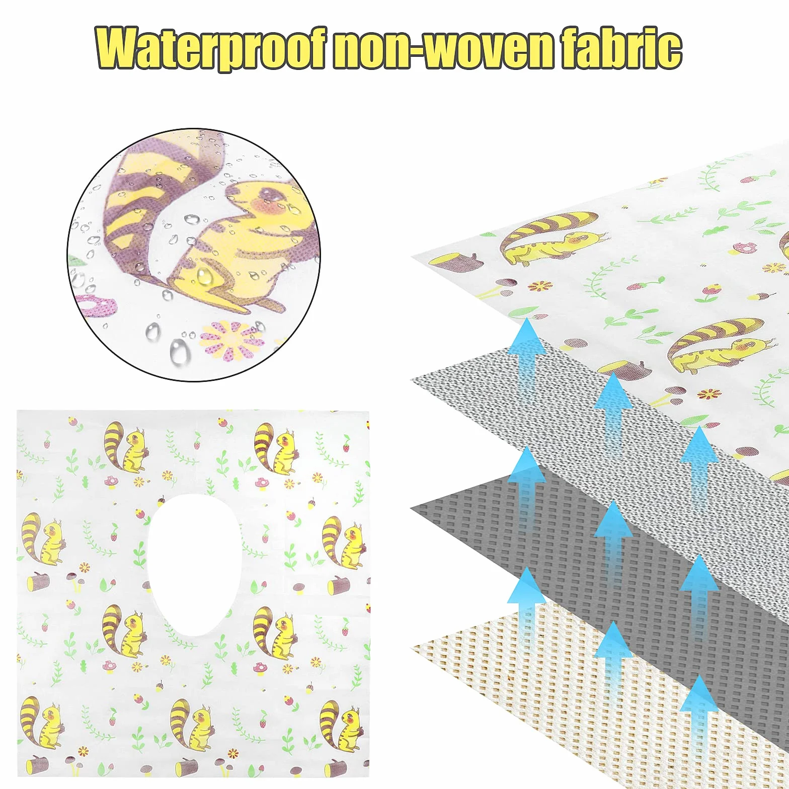 Copriwater Usa e Getta Wc Portatile Bambini Impermeabile L Scoiattolo