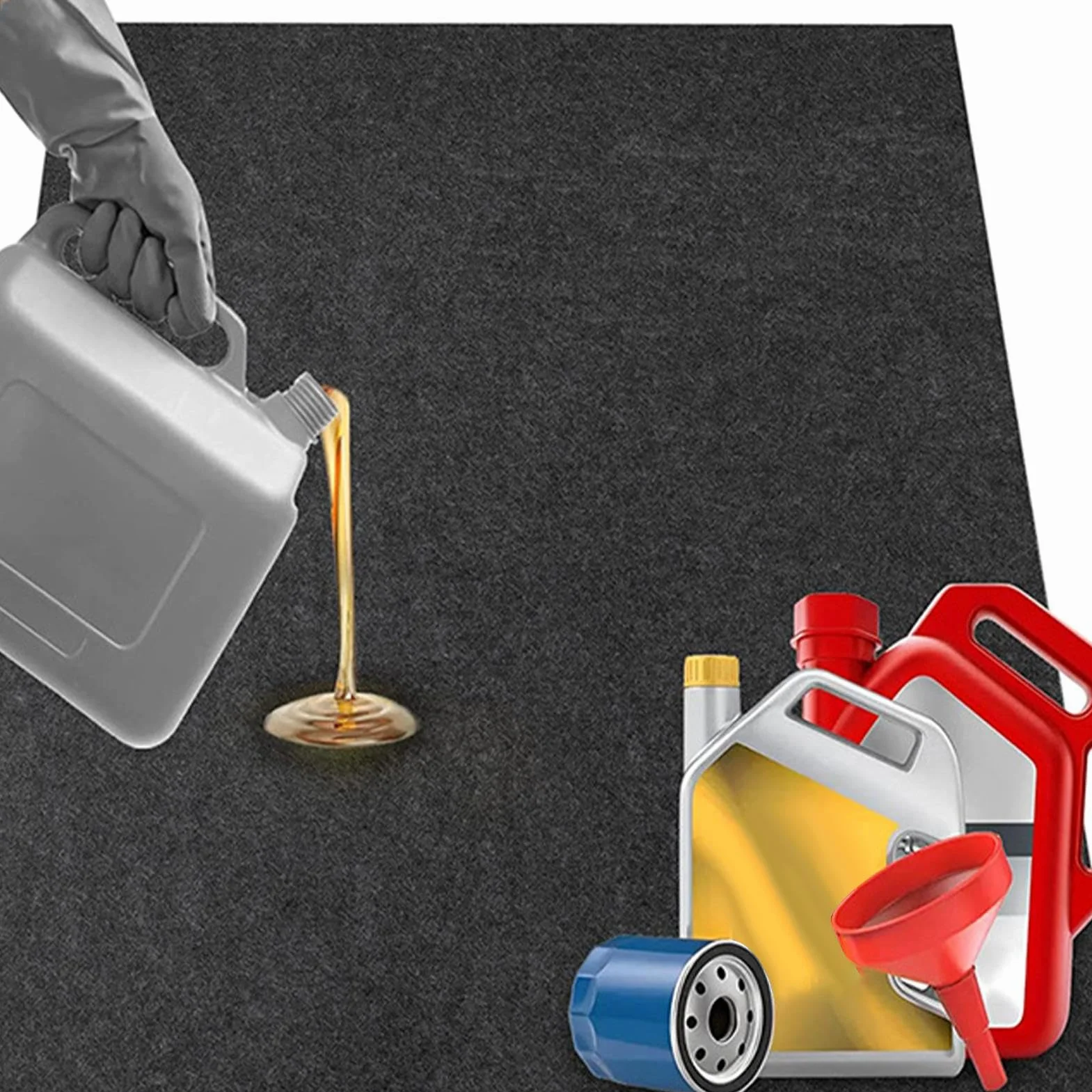 Tappetino anti-fuoriuscite di olio, 152 x 91 cm, per interni ed esterni, impermeabile, assorbente, per garage, protegge il pavimento da fuoriuscite, gocciolamenti, schizzi e macchie,