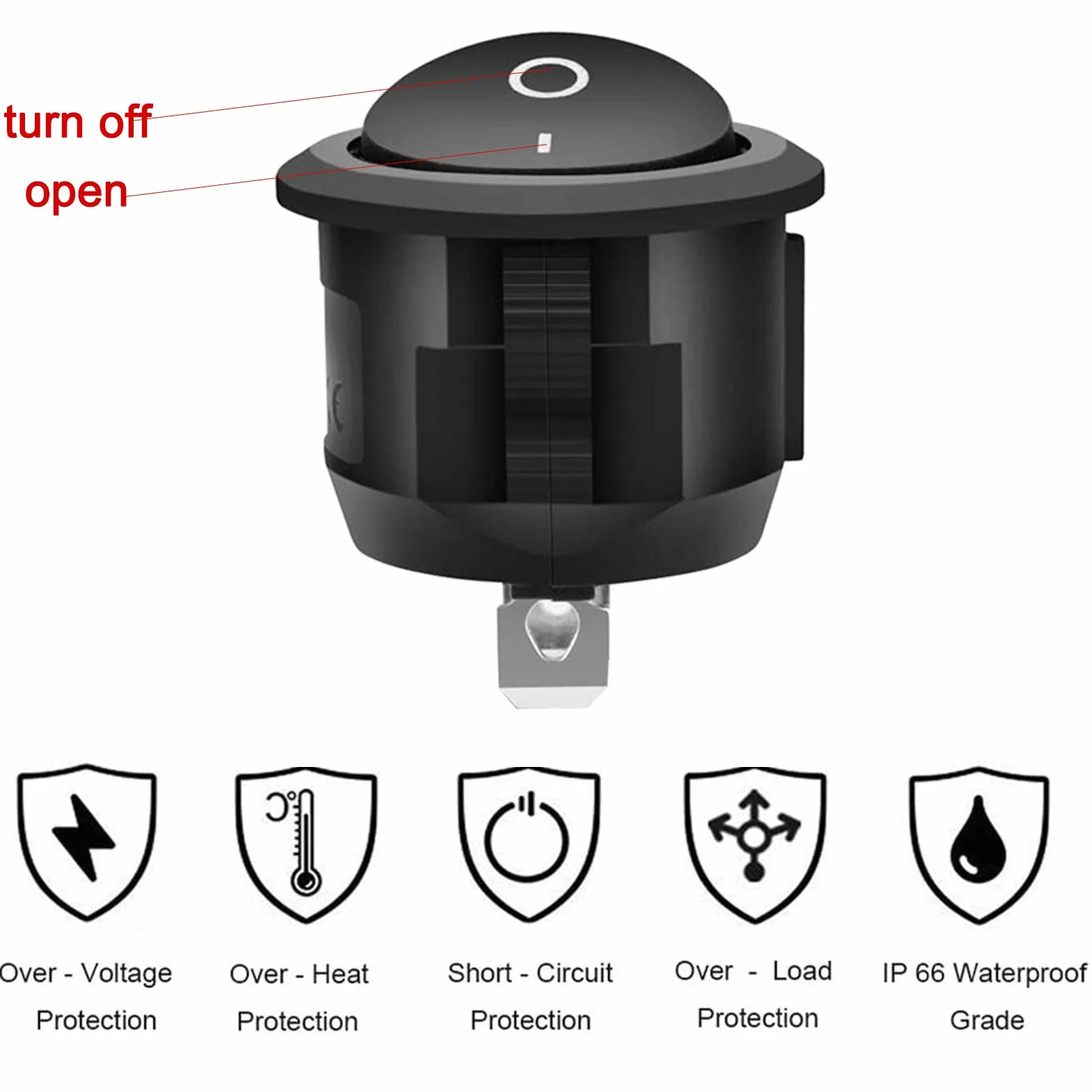 Interruttore da Pannello SPST ON/OFF 2 Pin 2 Posizioni,15PCS 12V-DC-20A Interruttore a Bilanciere Rotondo,Mini Interruttore a Levetta per Auto/ Camion/ Barca/ Elettrodomestici