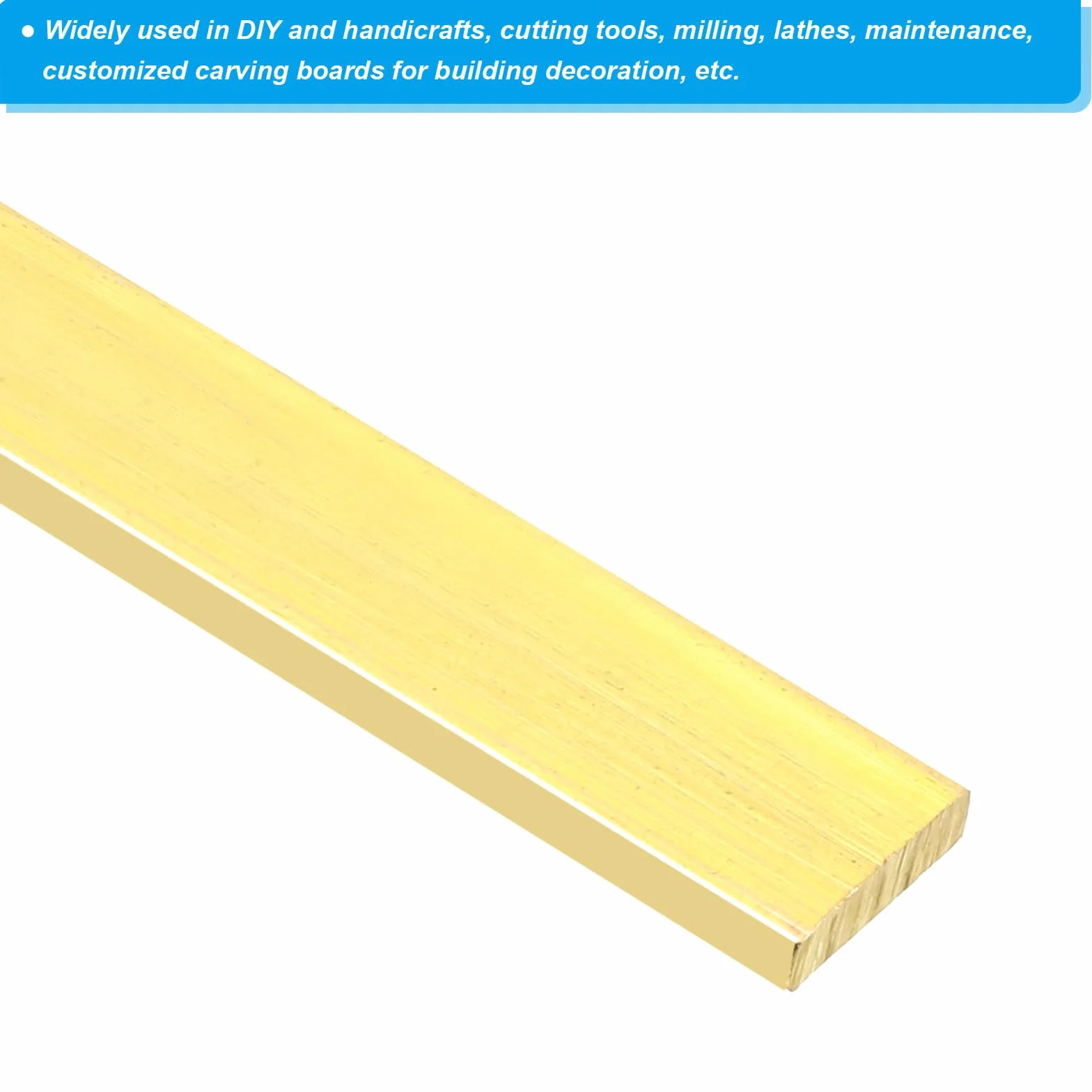 PATIKIL 1/8 x 1/2 x 12" Barra Piana in Ottone H59, 2pz Fresa Piatta Solida per Manutenzione Artigianale, Decorazione Architettonica Elettrica, Ottone