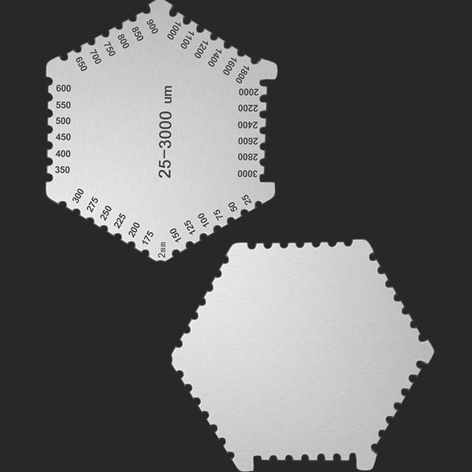 Precisions Paint Thickness Gauges Stainless Hexagon Wet Film Comb 25-3000um Laboratory Measurement Tool