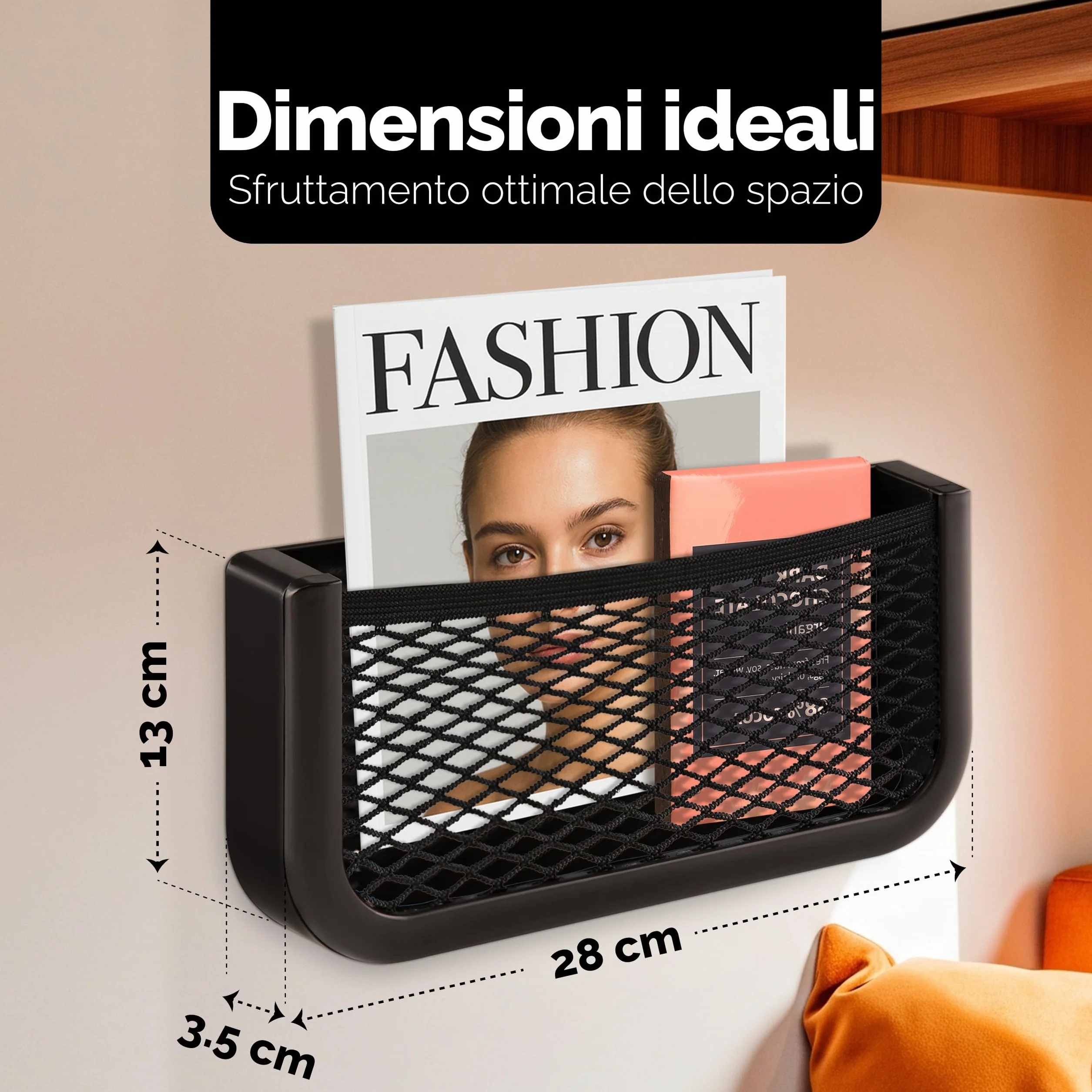 Vicera Rete Portaoggetti per Camper e Roulotte - Rete Portaoggetti in Plastica Robusta ed Elastica - Materiale di Montaggio Incluso