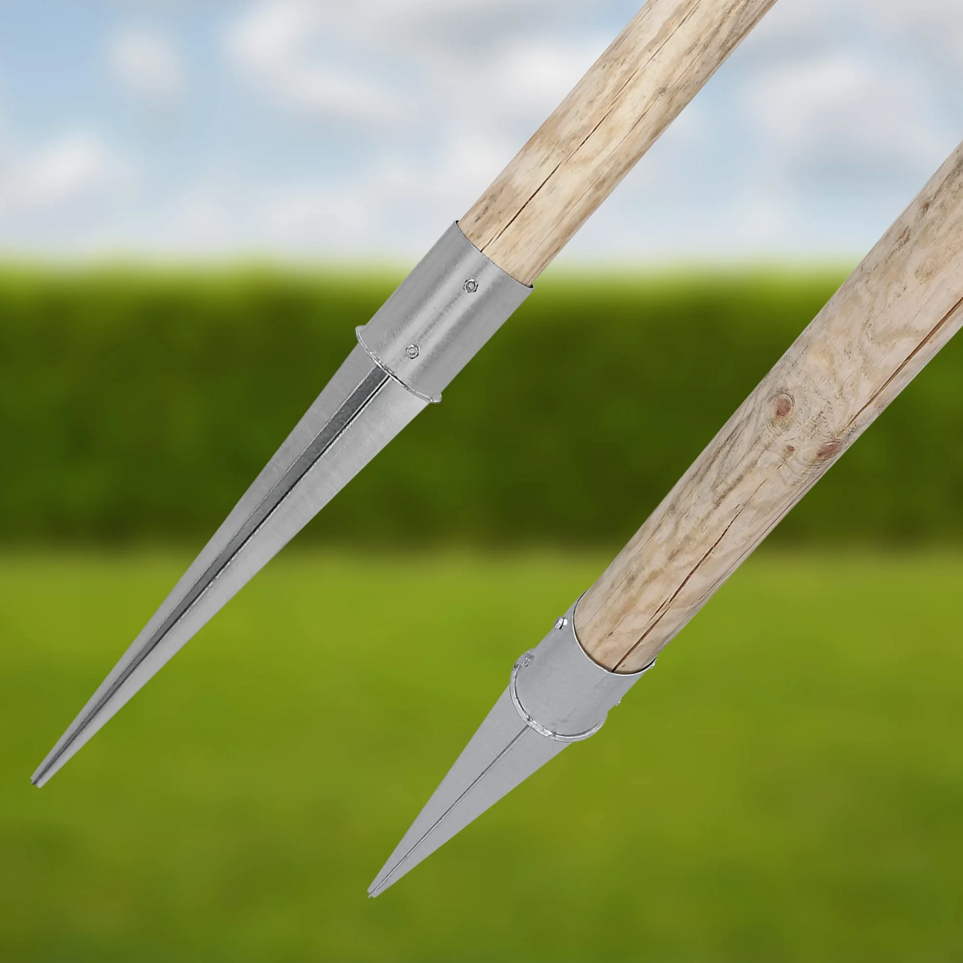 KOTARBAU Supporti per Pali in Legno ⌀ 80 mm Acciaio Zincato Argento