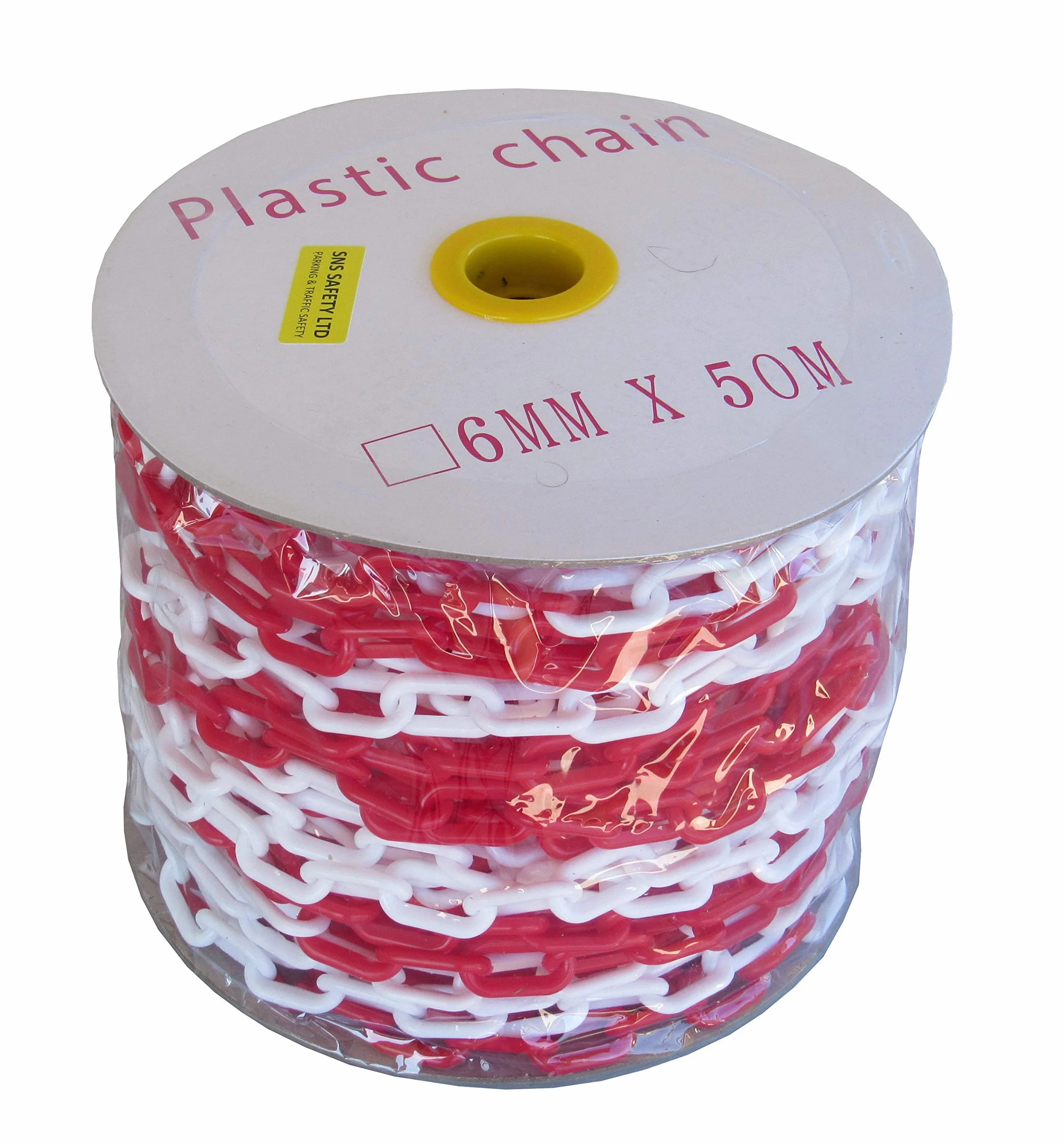 Catena di Plastica per Parcheggio Bianca e Rossa 6 mm 50 metri